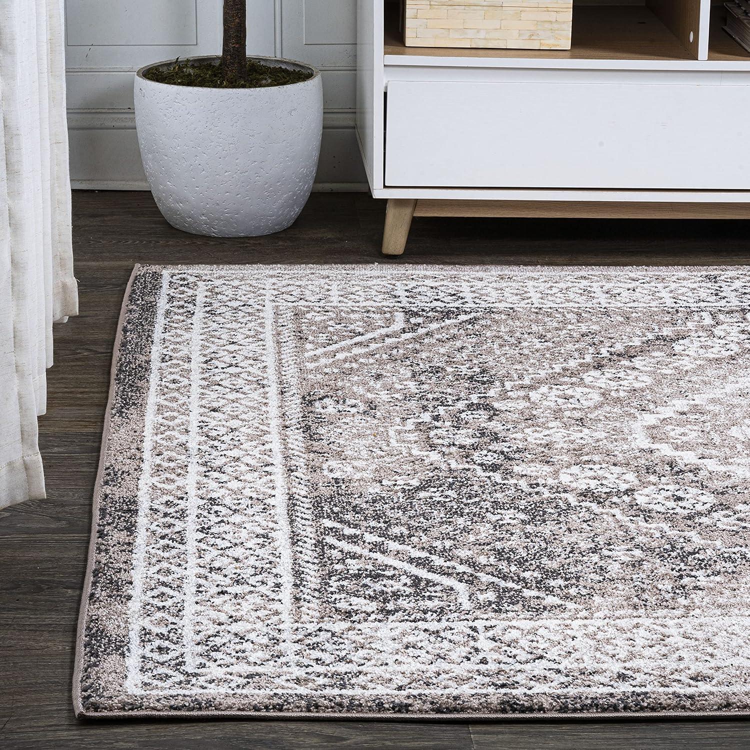 image:imageJONATHAN Y Boho Cottage Medallion RedIvory Indoor Area Rug 3x5 Bohemian Vintage EasyCleaning for Living Room Bedroom Kitchen Pet Friendly NonShedding MDP501A3BrownIvory
