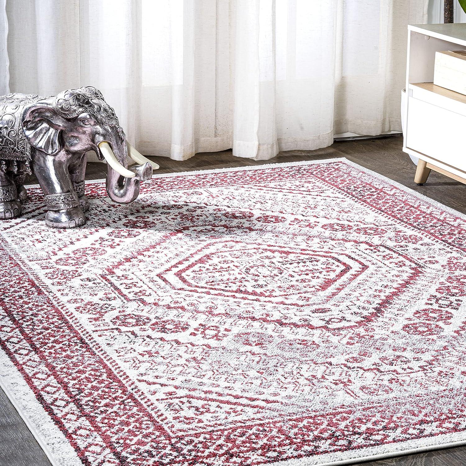 image:imageJONATHAN Y Boho Cottage Medallion RedIvory Indoor Area Rug 3x5 Bohemian Vintage EasyCleaning for Living Room Bedroom Kitchen Pet Friendly NonShedding MDP501A3RedIvory
