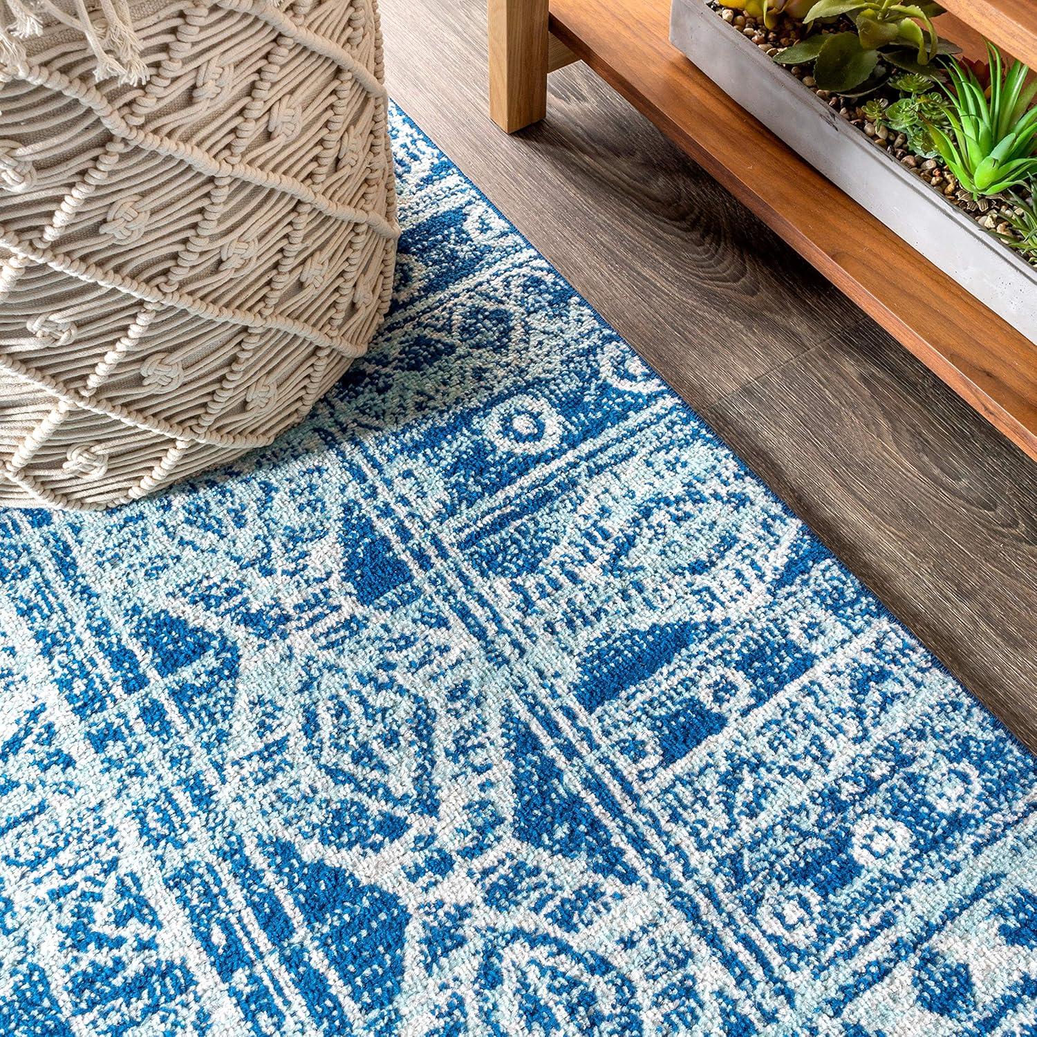 image:imageJONATHAN Y Boho Vintage Tribal BlueGray Indoor Area Rug 3X5 ft Modern for Living Room Bedroom Kitchen Office EasyCleaning High Traffic PetFriendly NonShedding MOH100A353 x 77 Rectangular