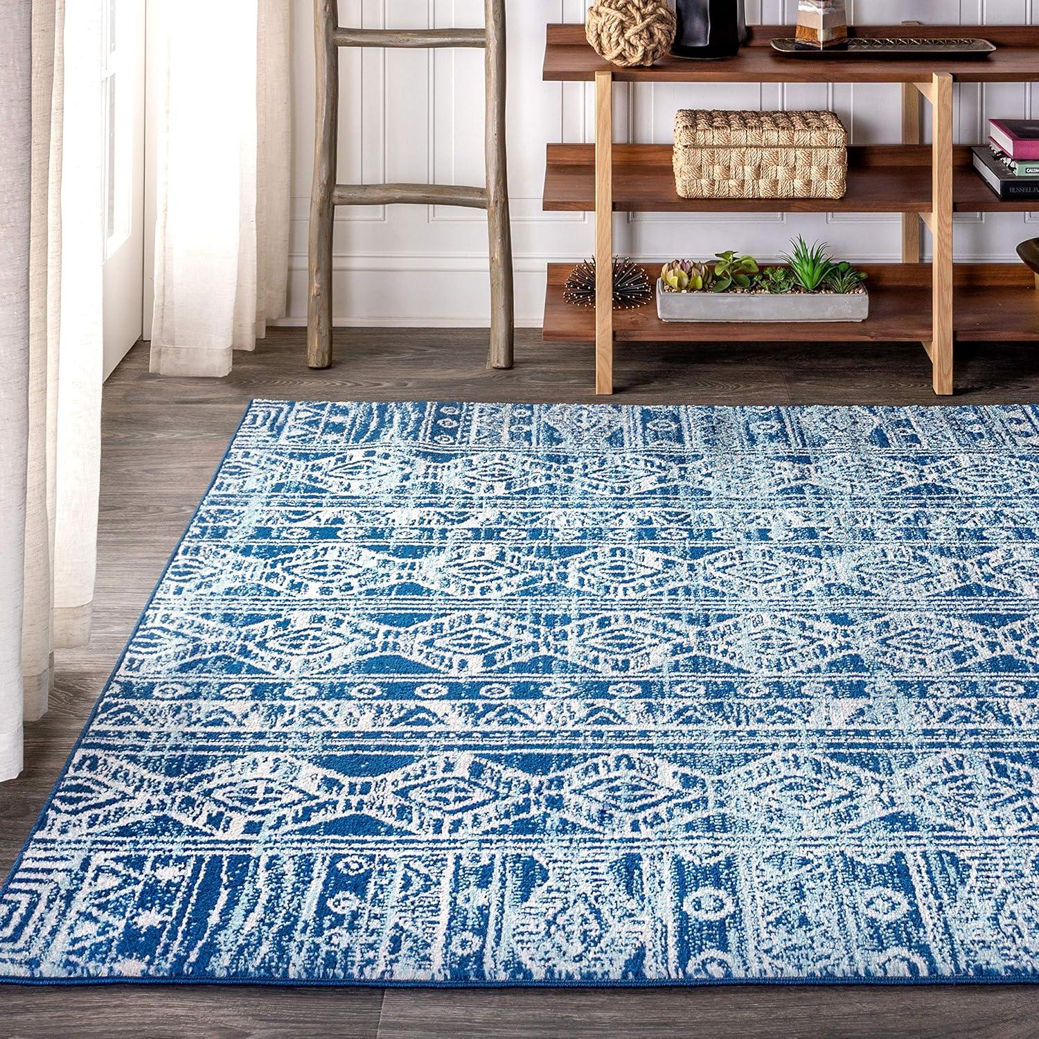 image:imageJONATHAN Y Boho Vintage Tribal BlueGray Indoor Area Rug 3X5 ft Modern for Living Room Bedroom Kitchen Office EasyCleaning High Traffic PetFriendly NonShedding MOH100A34 x 6 Rectangular