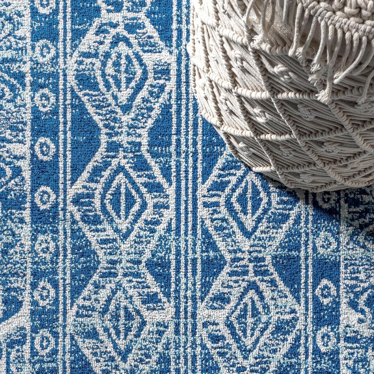 image:imageJONATHAN Y Boho Vintage Tribal BlueGray Indoor Area Rug 3X5 ft Modern for Living Room Bedroom Kitchen Office EasyCleaning High Traffic PetFriendly NonShedding MOH100A33 x 5 Rectangular