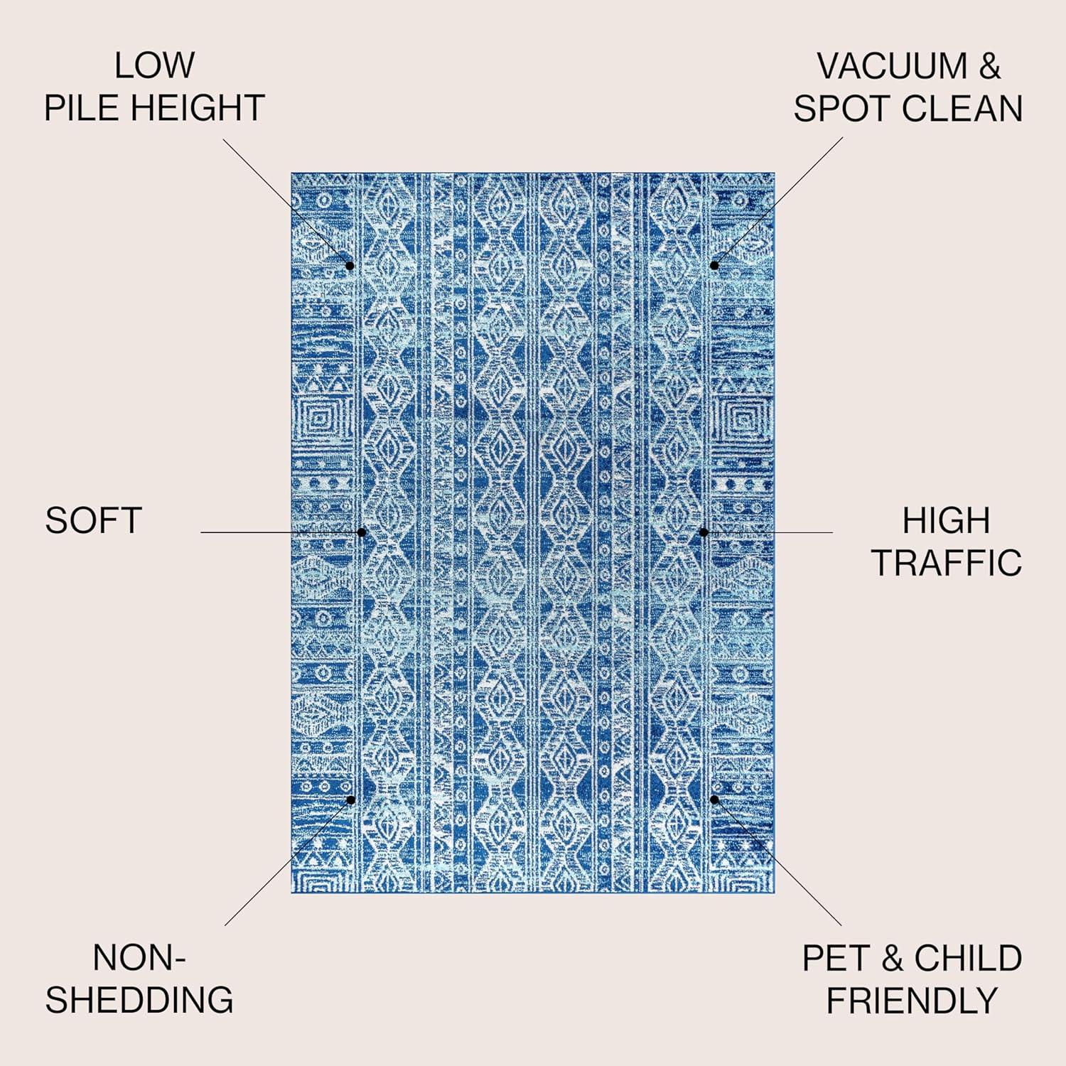 image:imageJONATHAN Y Boho Vintage Tribal BlueGray Indoor Area Rug 3X5 ft Modern for Living Room Bedroom Kitchen Office EasyCleaning High Traffic PetFriendly NonShedding MOH100A379 x 10 Rectangular