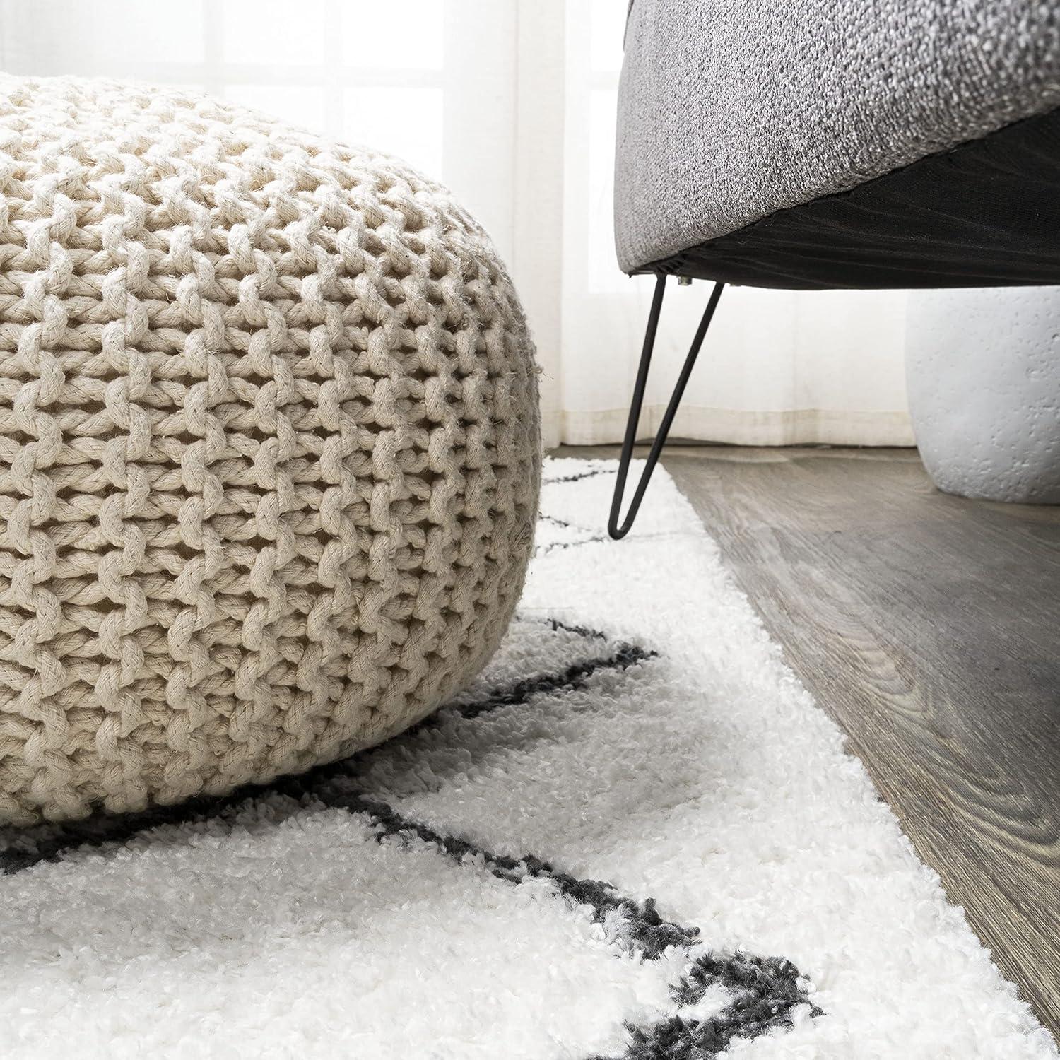 image:imageJONATHAN Y Cami Diamond Shag WhiteGray Indoor Area Rug 3x5 Moroccan Bohemian Contemporary EasyCleaning for Living Room Bedroom Kitchen Pet Friendly NonShedding MOH410A32 x 10 Runner