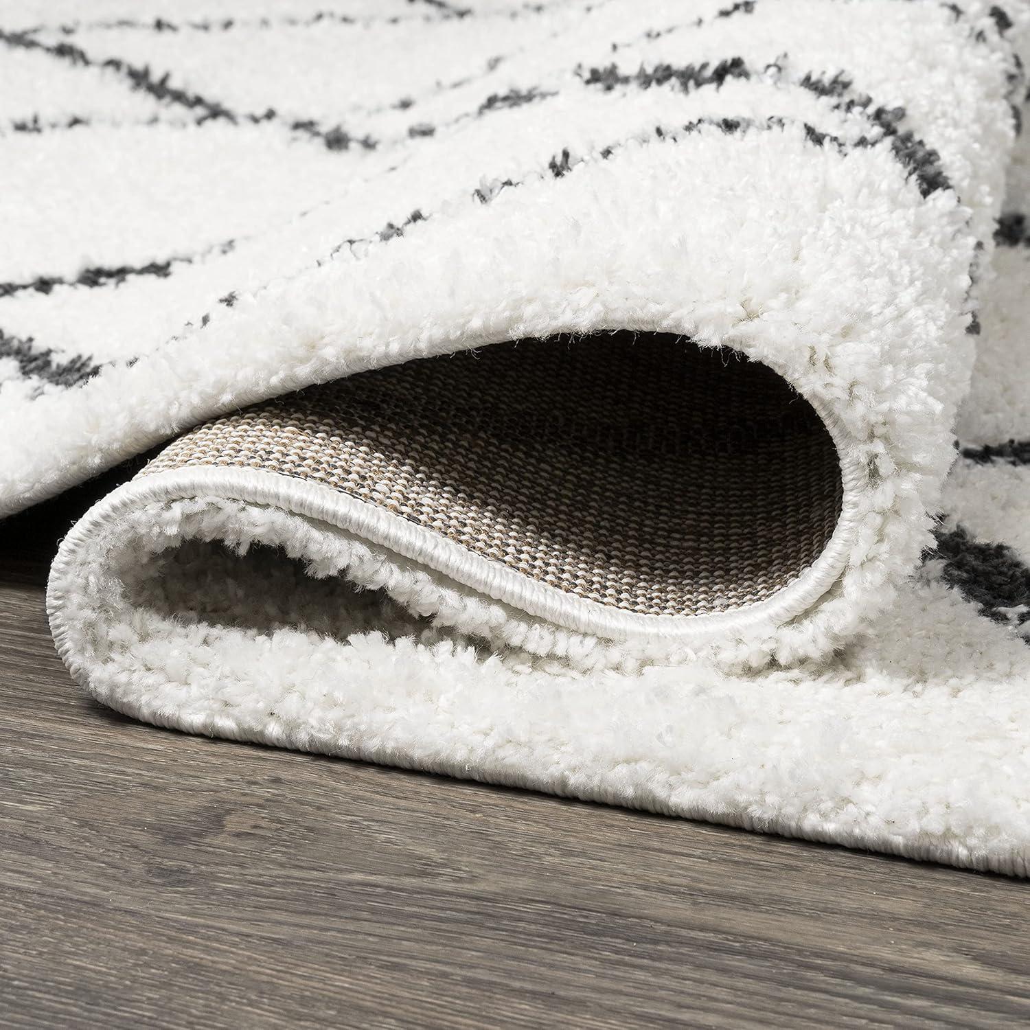 image:imageJONATHAN Y Cami Diamond Shag WhiteGray Indoor Area Rug 3x5 Moroccan Bohemian Contemporary EasyCleaning for Living Room Bedroom Kitchen Pet Friendly NonShedding MOH410A32 x 8 Runner