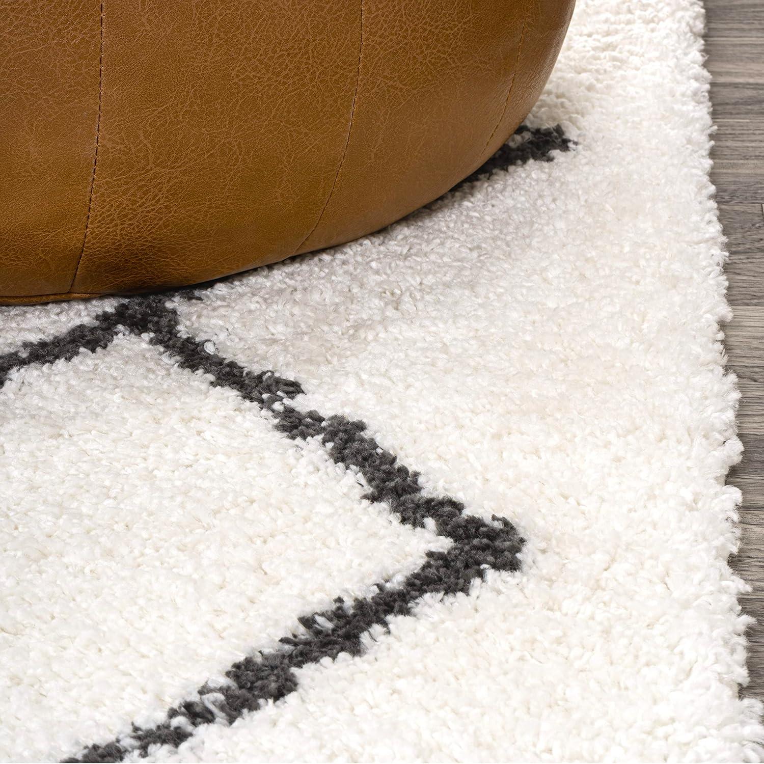 image:imageJONATHAN Y Cami Diamond Shag WhiteGray Indoor Area Rug 3x5 Moroccan Bohemian Contemporary EasyCleaning for Living Room Bedroom Kitchen Pet Friendly NonShedding MOH410A33 x 5 Rectangular