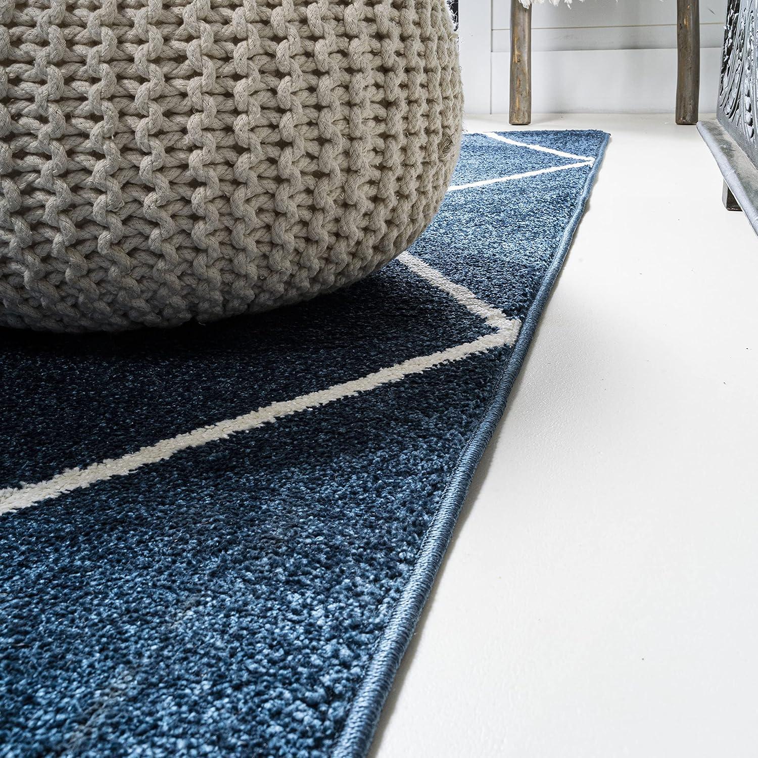 image:imageJONATHAN Y Cole Diamond Trellis Light BlueWhite Runner Rug 2x8 ModernContemporaryGeometricCasual EasyCleaning for Living RoomBedroomKitchenPet FriendlyNonShedding SEU102C28NavyWhite