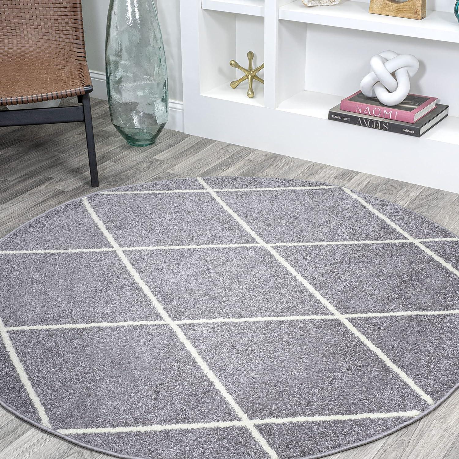 image:imageJONATHAN Y Cole Diamond Trellis Light BlueWhite Runner Rug 2x8 ModernContemporaryGeometricCasual EasyCleaning for Living RoomBedroomKitchenPet FriendlyNonShedding SEU102C28GrayWhite