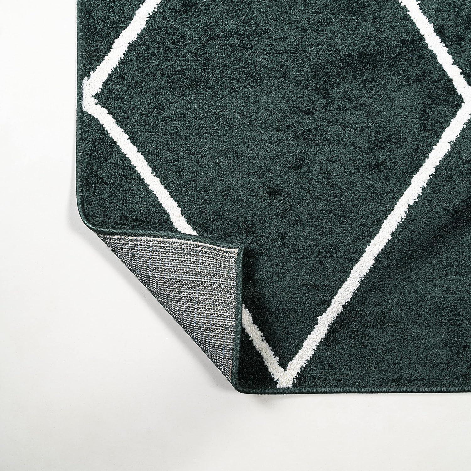 image:imageJONATHAN Y Cole Diamond Trellis Light BlueWhite Runner Rug 2x8 ModernContemporaryGeometricCasual EasyCleaning for Living RoomBedroomKitchenPet FriendlyNonShedding SEU102C28GreenWhite