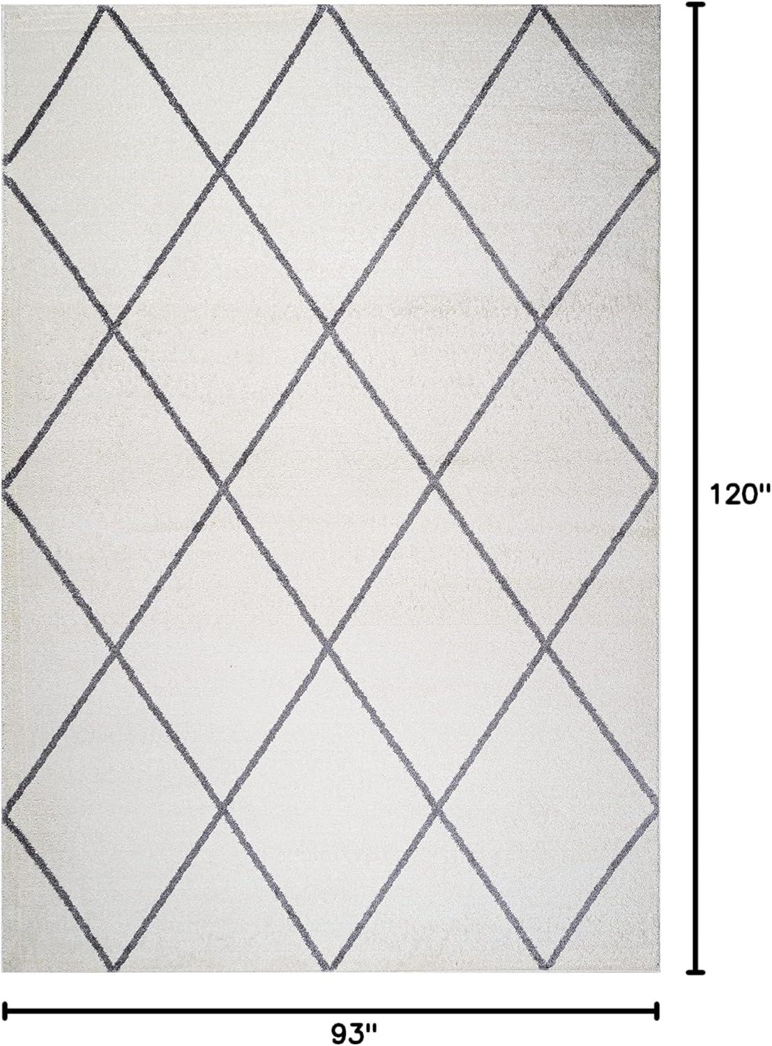 image:imageJONATHAN Y Cole Diamond Trellis Light BlueWhite Runner Rug 2x8 ModernContemporaryGeometricCasual EasyCleaning for Living RoomBedroomKitchenPet FriendlyNonShedding SEU102C28WhiteGray