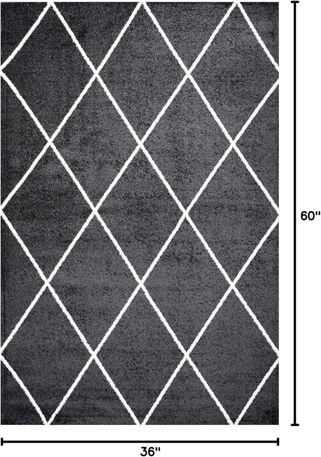 image:imageJONATHAN Y Cole Diamond Trellis Light BlueWhite Runner Rug 2x8 ModernContemporaryGeometricCasual EasyCleaning for Living RoomBedroomKitchenPet FriendlyNonShedding SEU102C28BlackWhite