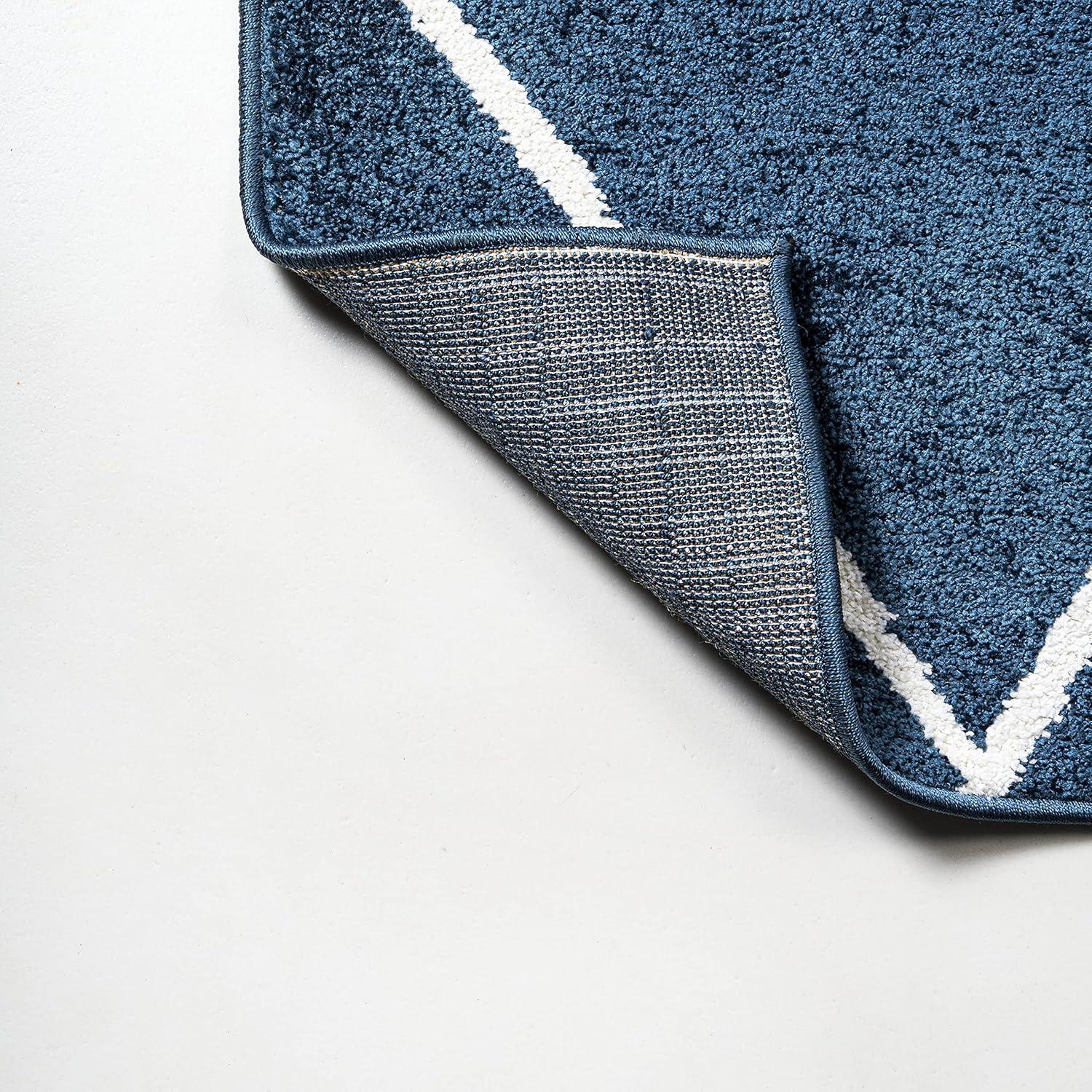 image:imageJONATHAN Y Cole Diamond Trellis Light BlueWhite Runner Rug 2x8 ModernContemporaryGeometricCasual EasyCleaning for Living RoomBedroomKitchenPet FriendlyNonShedding SEU102C28NavyWhite