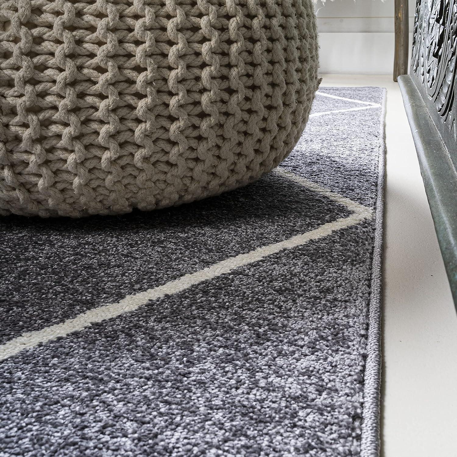 image:imageJONATHAN Y Cole Diamond Trellis Light BlueWhite Runner Rug 2x8 ModernContemporaryGeometricCasual EasyCleaning for Living RoomBedroomKitchenPet FriendlyNonShedding SEU102C28GrayWhite