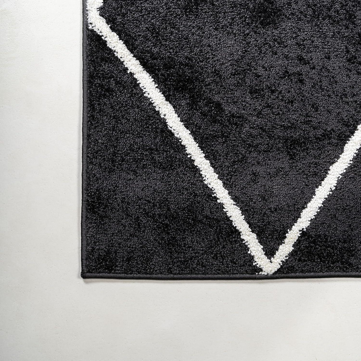 image:imageJONATHAN Y Cole Diamond Trellis Light BlueWhite Runner Rug 2x8 ModernContemporaryGeometricCasual EasyCleaning for Living RoomBedroomKitchenPet FriendlyNonShedding SEU102C28BlackWhite