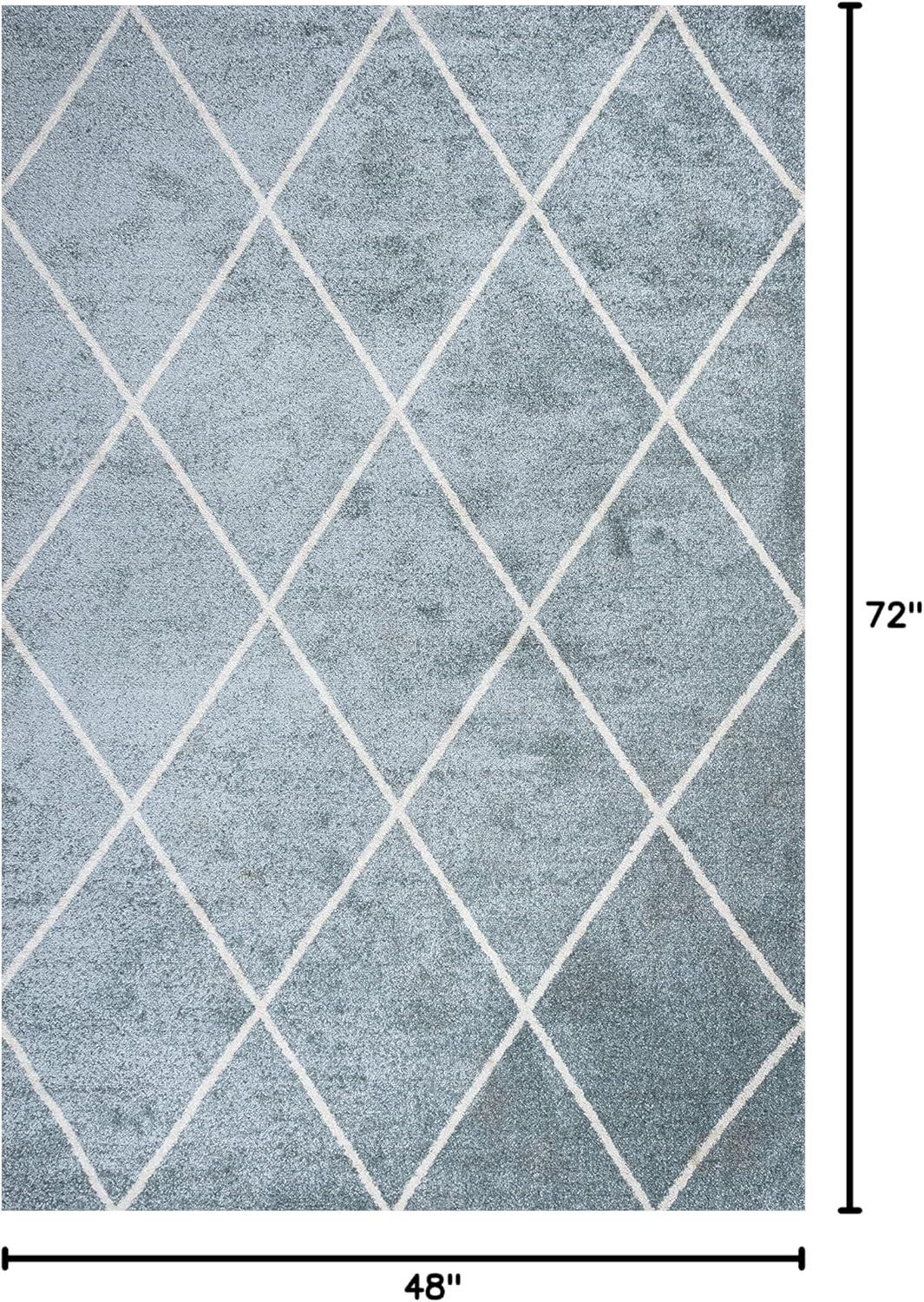 image:imageJONATHAN Y Cole Diamond Trellis Light BlueWhite Runner Rug 2x8 ModernContemporaryGeometricCasual EasyCleaning for Living RoomBedroomKitchenPet FriendlyNonShedding SEU102C28Light BlueWhite