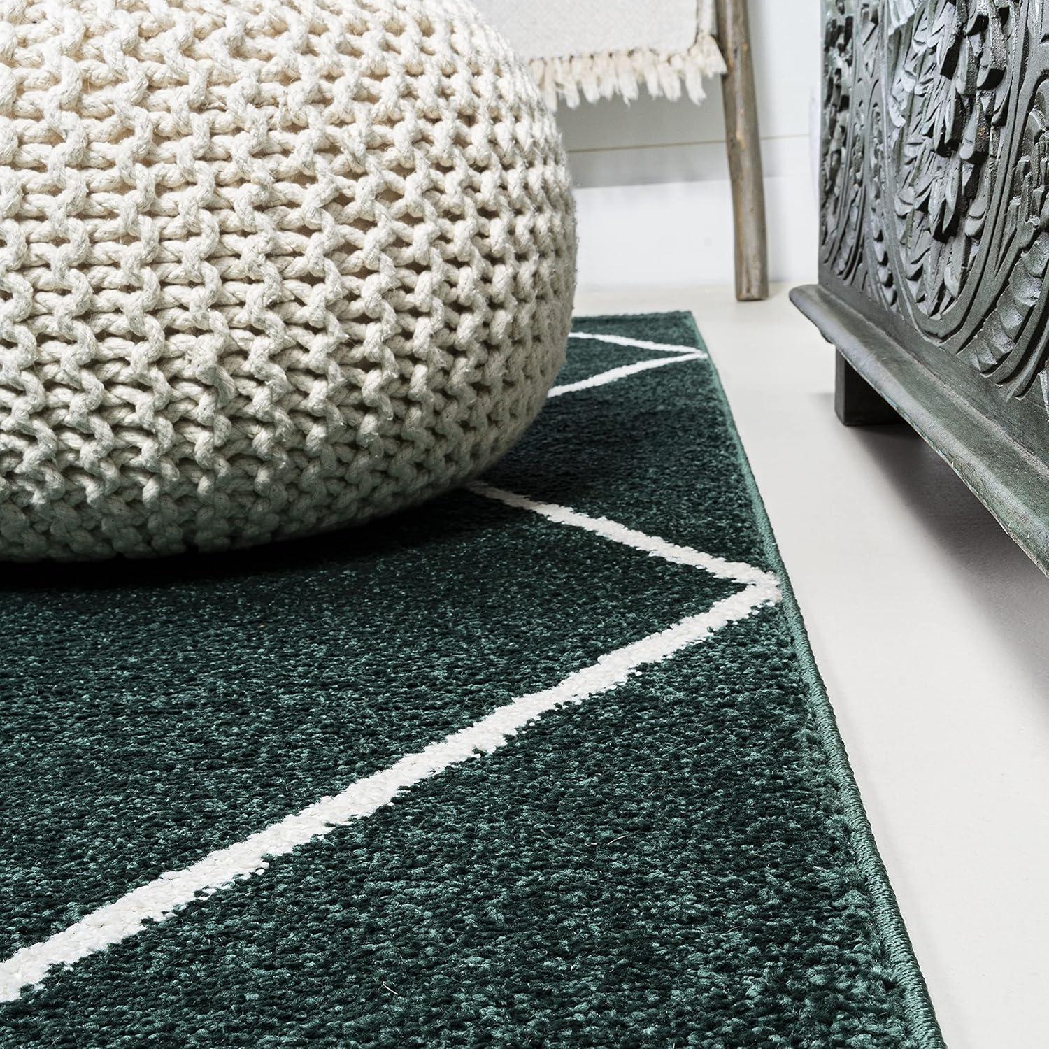 image:imageJONATHAN Y Cole Diamond Trellis Light BlueWhite Runner Rug 2x8 ModernContemporaryGeometricCasual EasyCleaning for Living RoomBedroomKitchenPet FriendlyNonShedding SEU102C28GreenWhite