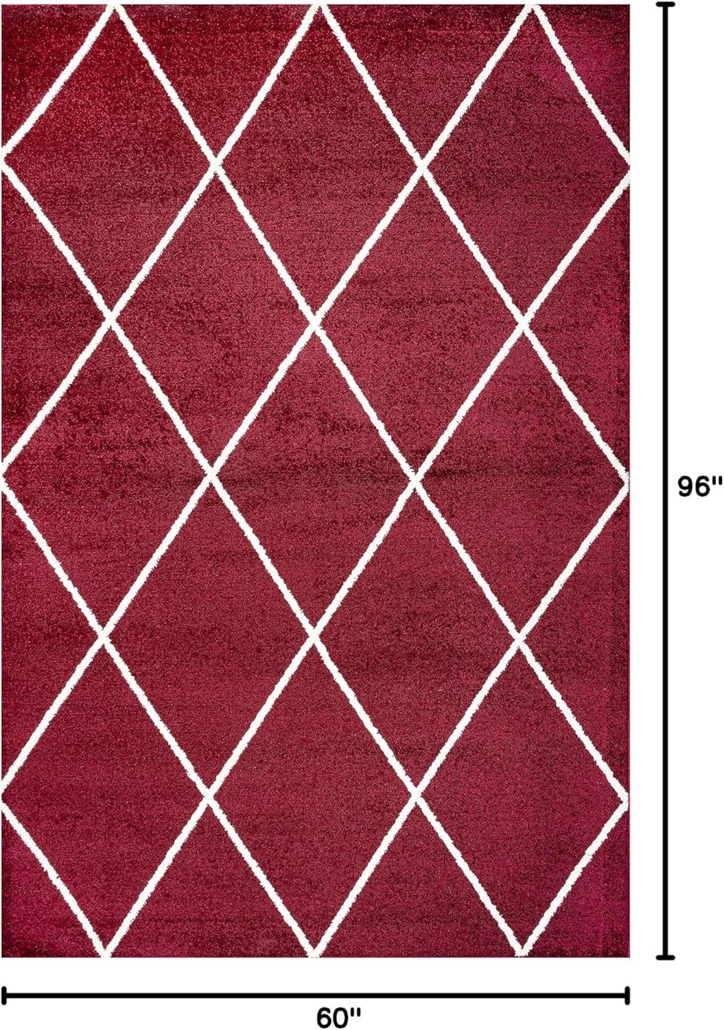 image:imageJONATHAN Y Cole Diamond Trellis Light BlueWhite Runner Rug 2x8 ModernContemporaryGeometricCasual EasyCleaning for Living RoomBedroomKitchenPet FriendlyNonShedding SEU102C28RedWhite