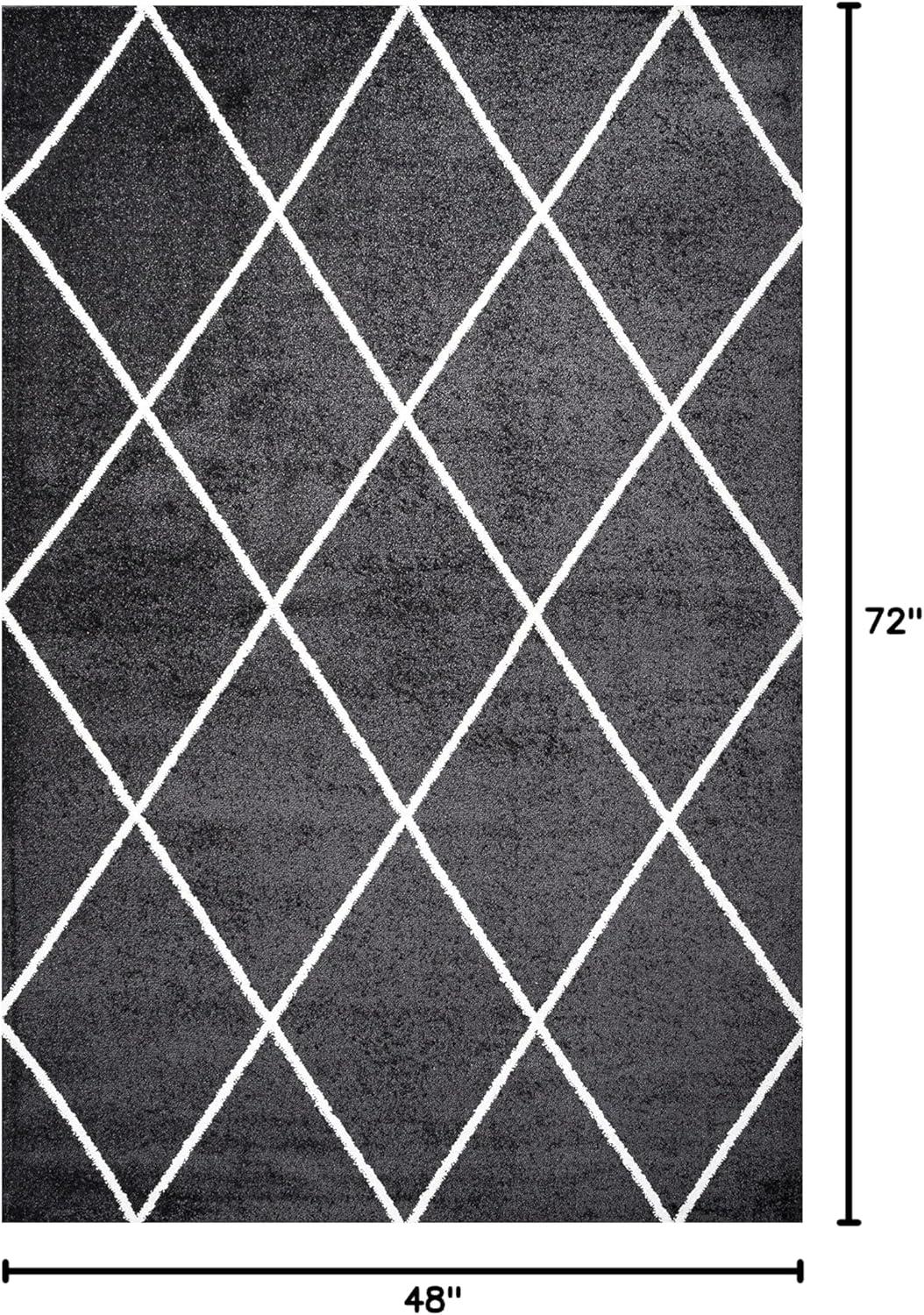 image:imageJONATHAN Y Cole Diamond Trellis Light BlueWhite Runner Rug 2x8 ModernContemporaryGeometricCasual EasyCleaning for Living RoomBedroomKitchenPet FriendlyNonShedding SEU102C28BlackWhite