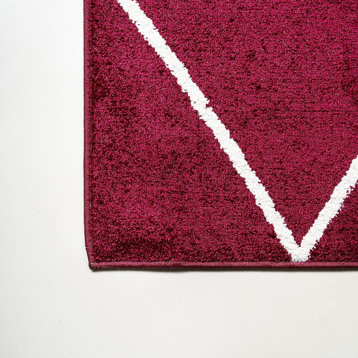 image:imageJONATHAN Y Cole Diamond Trellis Light BlueWhite Runner Rug 2x8 ModernContemporaryGeometricCasual EasyCleaning for Living RoomBedroomKitchenPet FriendlyNonShedding SEU102C28RedWhite