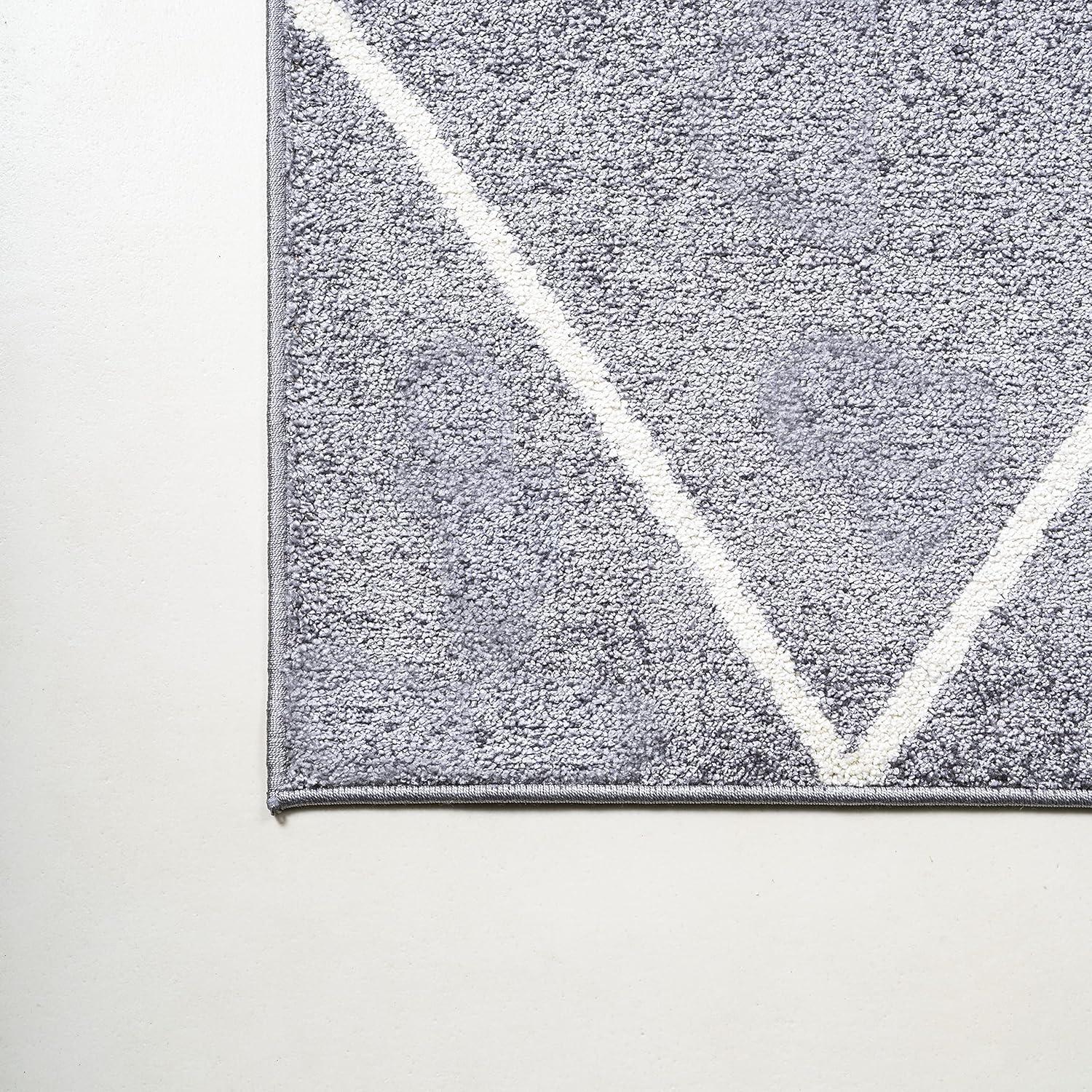 image:imageJONATHAN Y Cole Diamond Trellis Light BlueWhite Runner Rug 2x8 ModernContemporaryGeometricCasual EasyCleaning for Living RoomBedroomKitchenPet FriendlyNonShedding SEU102C28GrayWhite
