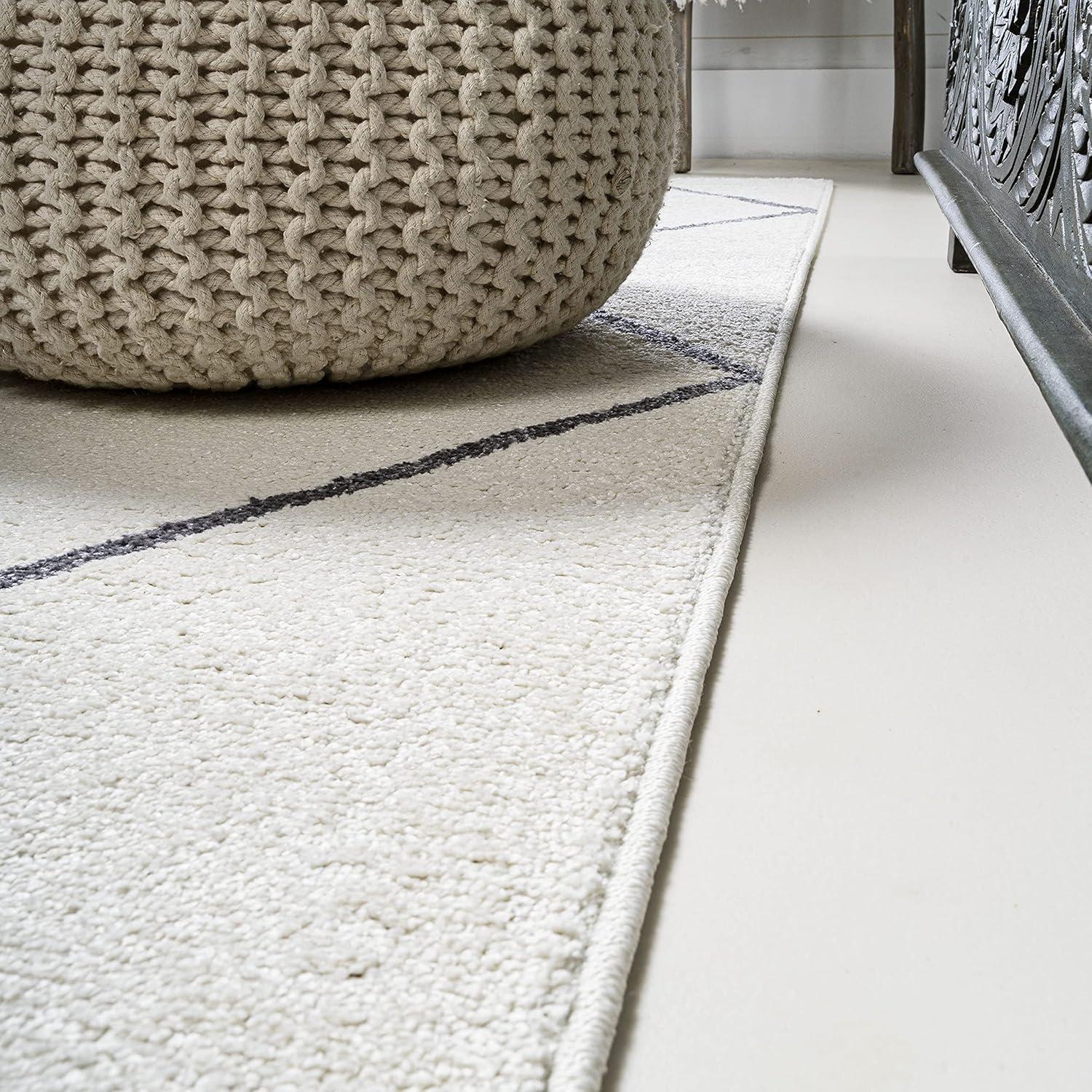 image:imageJONATHAN Y Cole Diamond Trellis Light BlueWhite Runner Rug 2x8 ModernContemporaryGeometricCasual EasyCleaning for Living RoomBedroomKitchenPet FriendlyNonShedding SEU102C28WhiteGray
