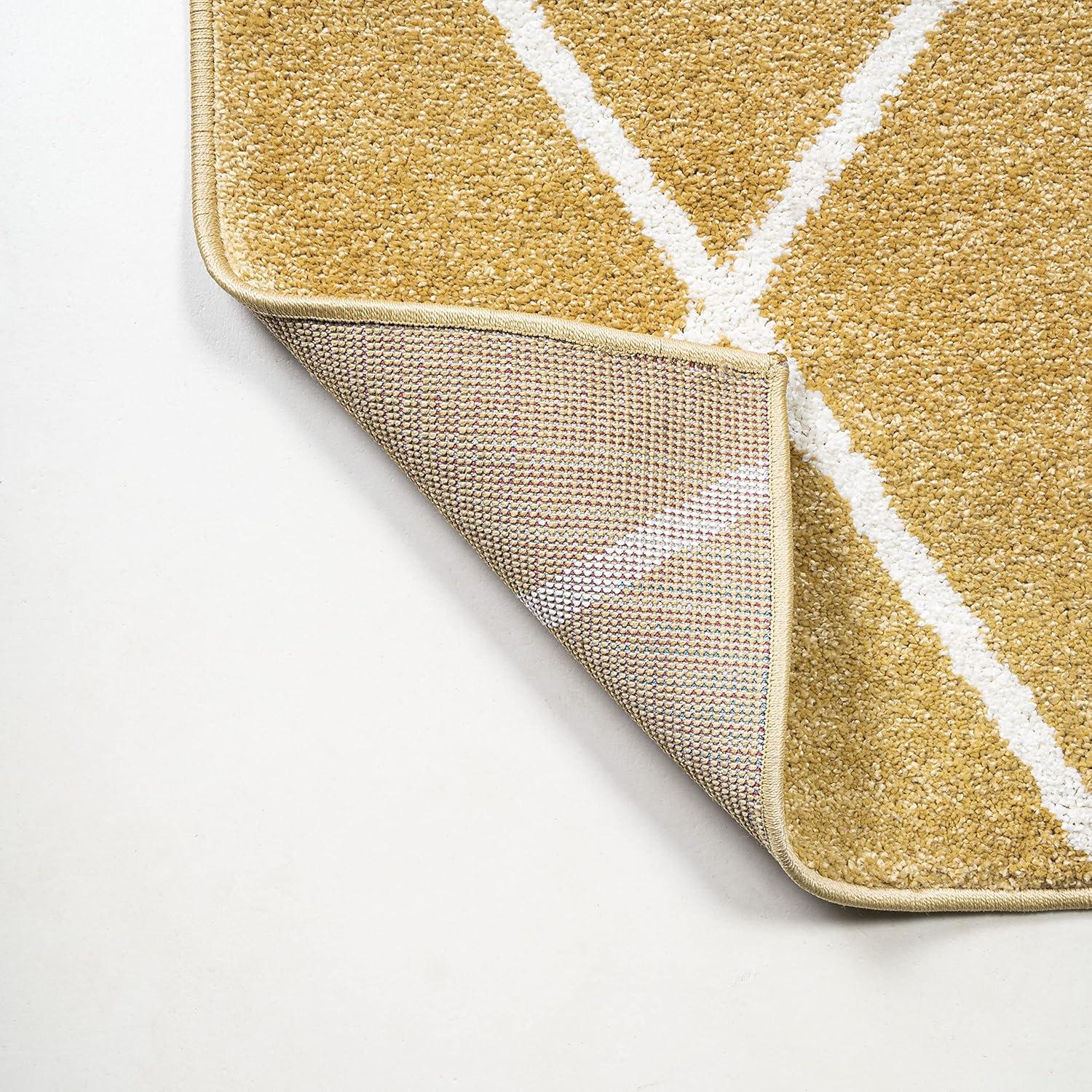 image:imageJONATHAN Y Cole Diamond Trellis Light BlueWhite Runner Rug 2x8 ModernContemporaryGeometricCasual EasyCleaning for Living RoomBedroomKitchenPet FriendlyNonShedding SEU102C28GoldWhite