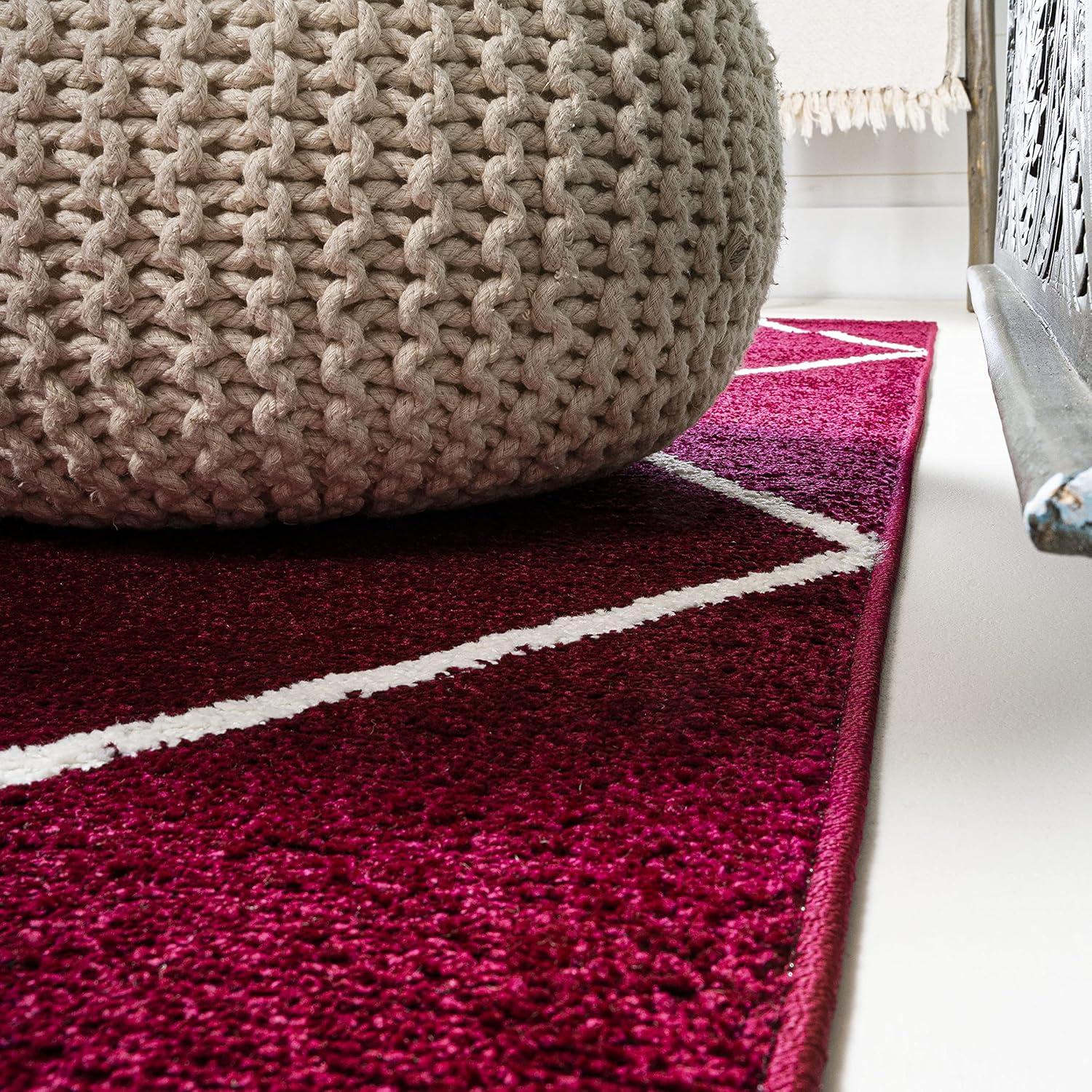 image:imageJONATHAN Y Cole Diamond Trellis Light BlueWhite Runner Rug 2x8 ModernContemporaryGeometricCasual EasyCleaning for Living RoomBedroomKitchenPet FriendlyNonShedding SEU102C28RedWhite