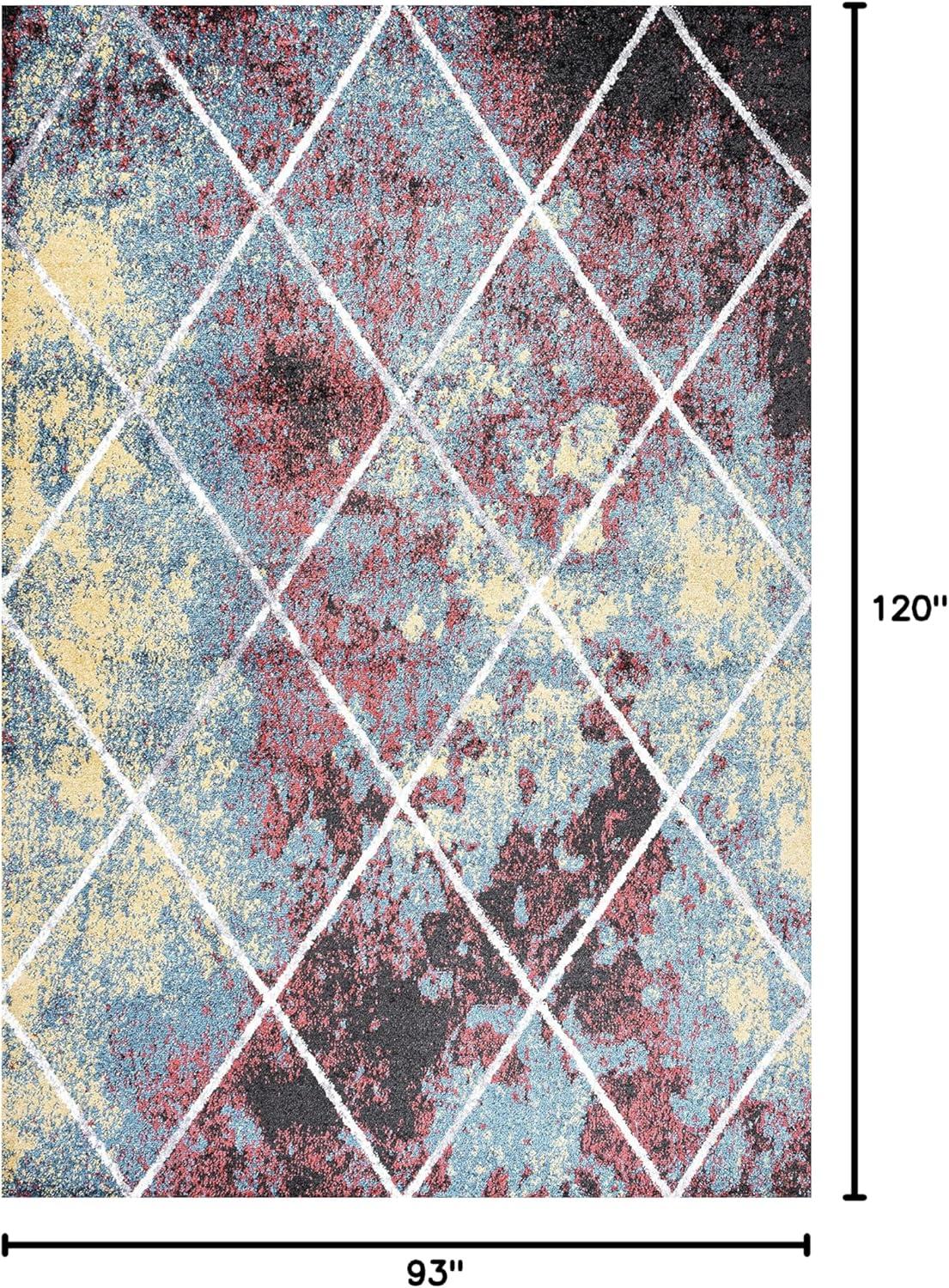 image:imageJONATHAN Y Cole Diamond Trellis Light BlueWhite Runner Rug 2x8 ModernContemporaryGeometricCasual EasyCleaning for Living RoomBedroomKitchenPet FriendlyNonShedding SEU102C28MultiWhite