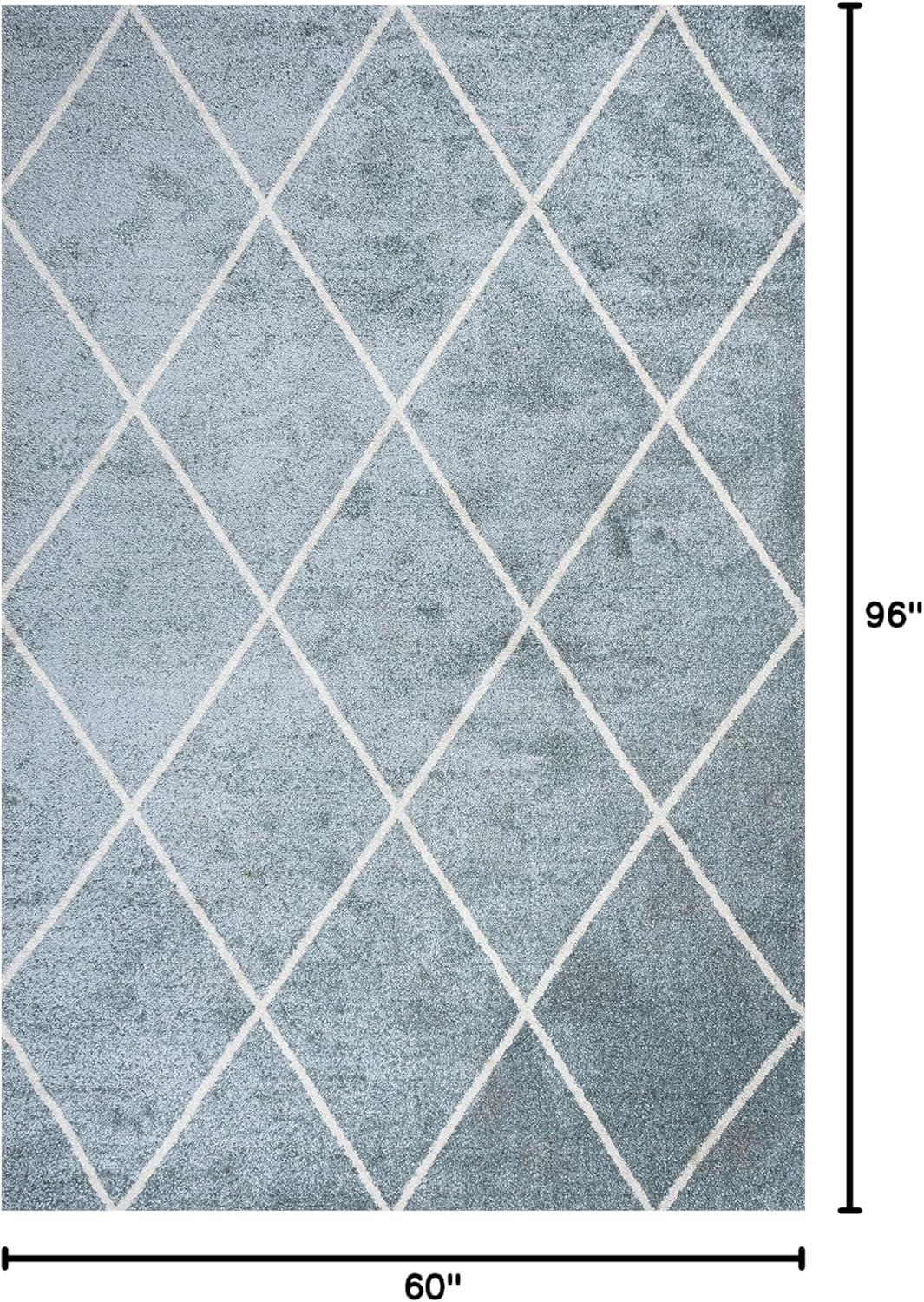 image:imageJONATHAN Y Cole Diamond Trellis Light BlueWhite Runner Rug 2x8 ModernContemporaryGeometricCasual EasyCleaning for Living RoomBedroomKitchenPet FriendlyNonShedding SEU102C28Light BlueWhite