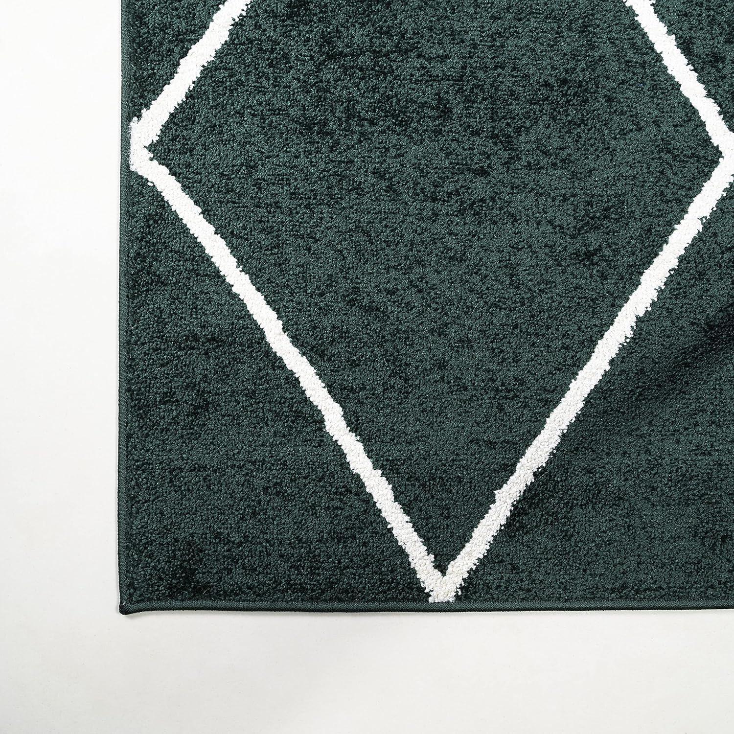 image:imageJONATHAN Y Cole Diamond Trellis Light BlueWhite Runner Rug 2x8 ModernContemporaryGeometricCasual EasyCleaning for Living RoomBedroomKitchenPet FriendlyNonShedding SEU102C28GreenWhite