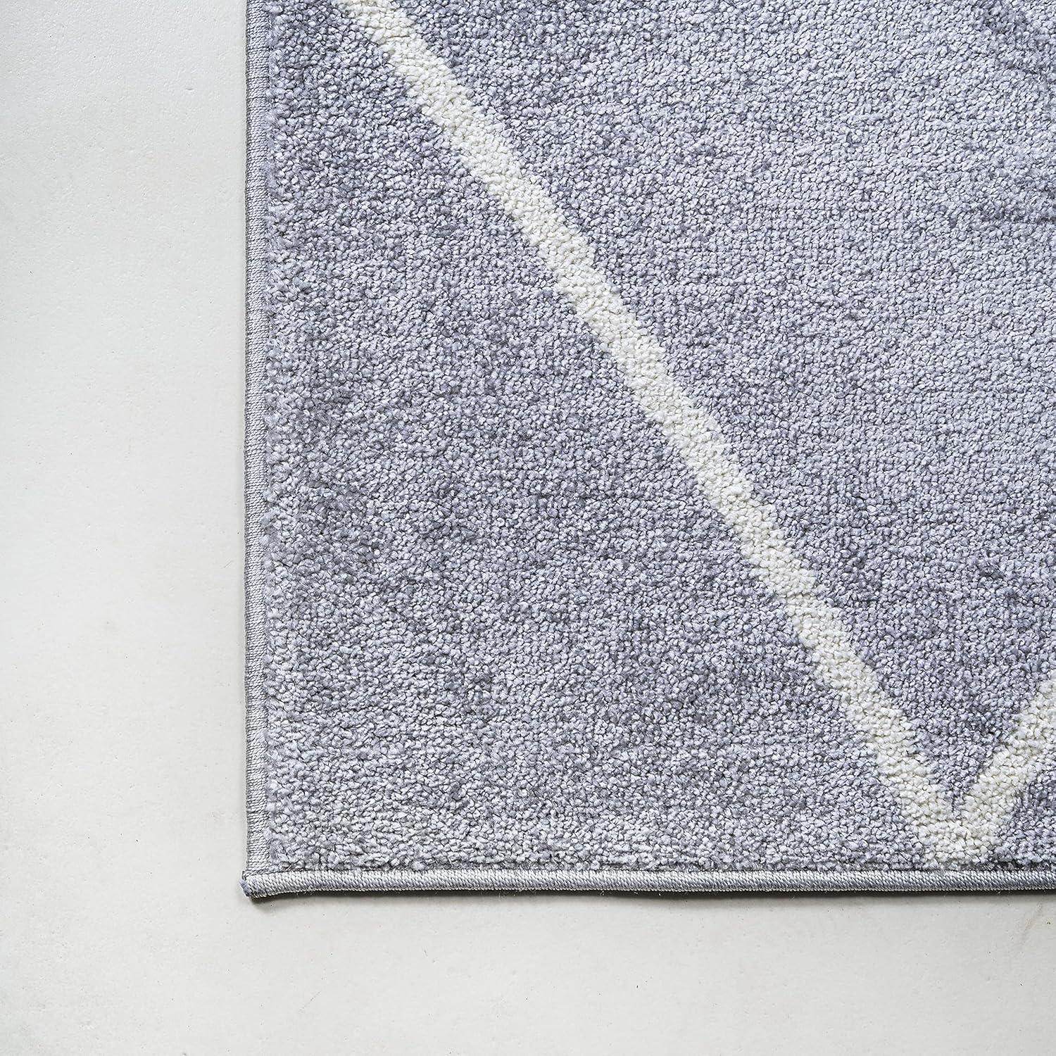 image:imageJONATHAN Y Cole Diamond Trellis Light BlueWhite Runner Rug 2x8 ModernContemporaryGeometricCasual EasyCleaning for Living RoomBedroomKitchenPet FriendlyNonShedding SEU102C28Light GrayWhite