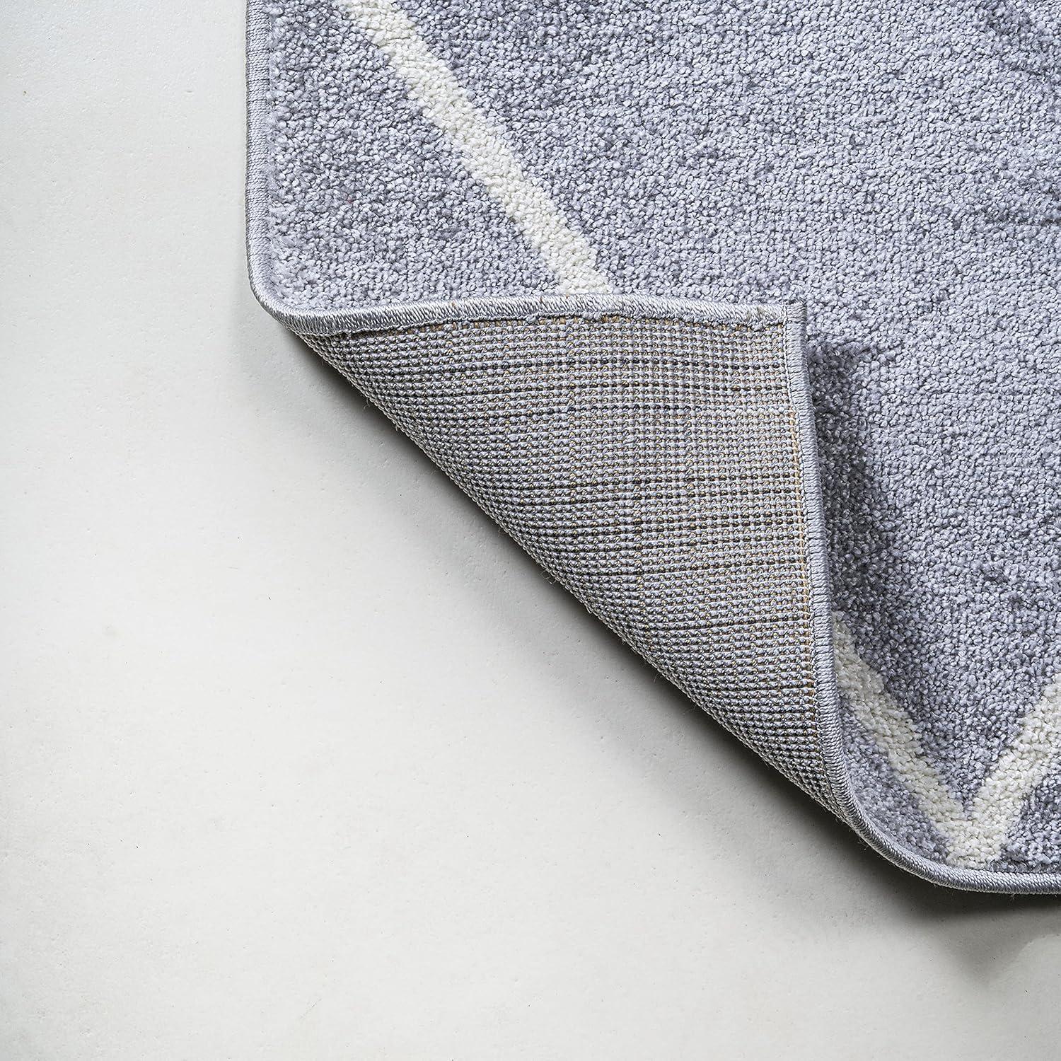image:imageJONATHAN Y Cole Diamond Trellis Light BlueWhite Runner Rug 2x8 ModernContemporaryGeometricCasual EasyCleaning for Living RoomBedroomKitchenPet FriendlyNonShedding SEU102C28Light GrayWhite