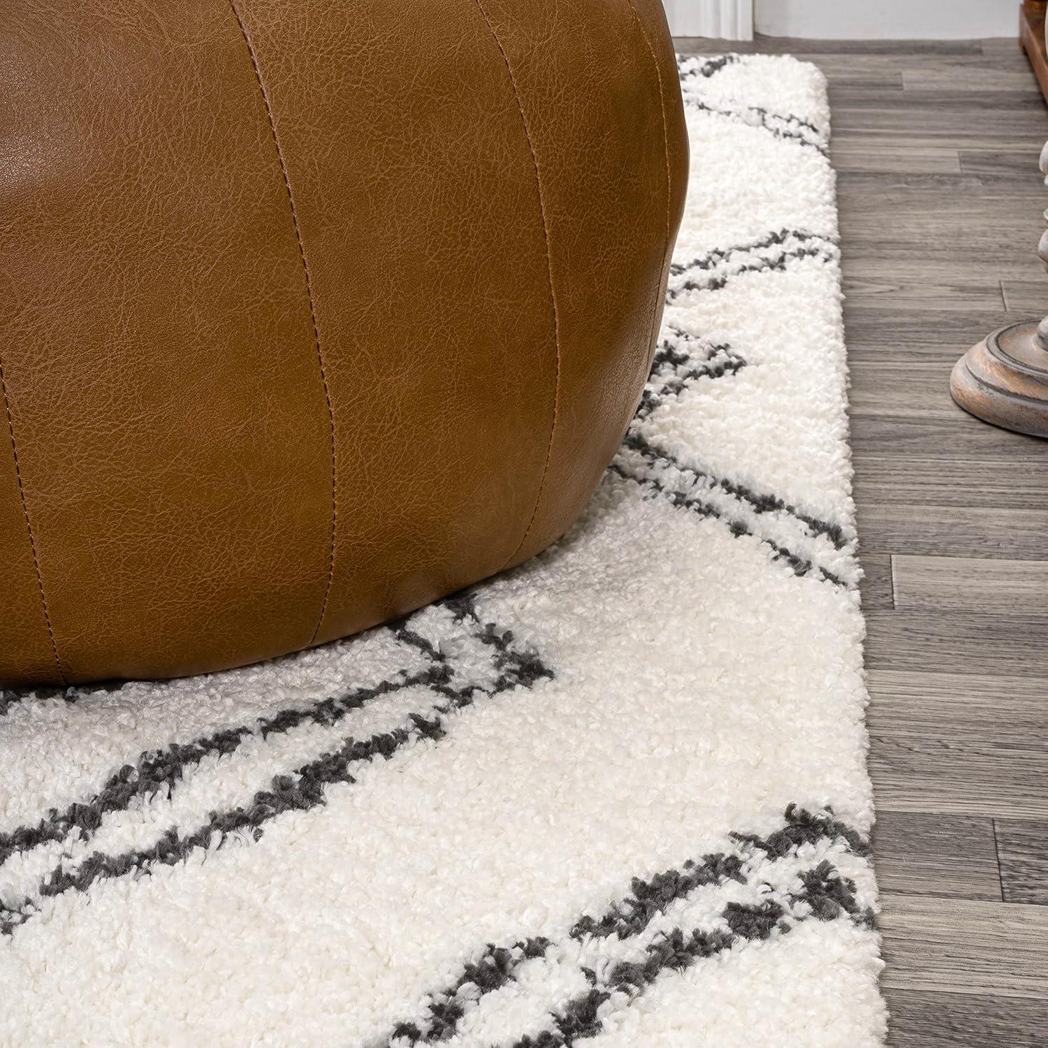 image:imageJONATHAN Y Deia Moroccan Style Diamond Shag WhiteGray Indoor Area Rug 3x5 Bohemian Contemporary EasyCleaning for Living Room Bedroom Kitchen Pet Friendly NonShedding MOH401A33 x 5 Rectangular