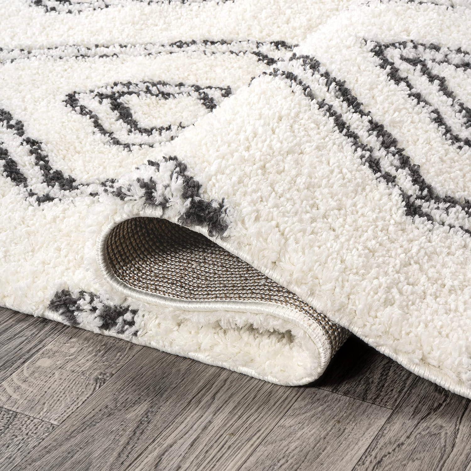 image:imageJONATHAN Y Deia Moroccan Style Diamond Shag WhiteGray Indoor Area Rug 3x5 Bohemian Contemporary EasyCleaning for Living Room Bedroom Kitchen Pet Friendly NonShedding MOH401A351 x 8 Rectangular