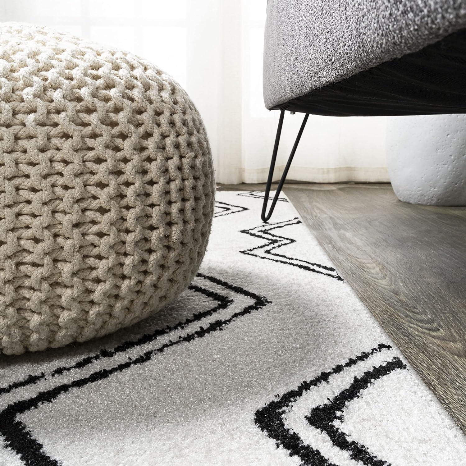 image:imageJONATHAN Y Deia Moroccan Style Diamond Shag WhiteGray Indoor Area Rug 3x5 Bohemian Contemporary EasyCleaning for Living Room Bedroom Kitchen Pet Friendly NonShedding MOH401A32 x 8 Runner