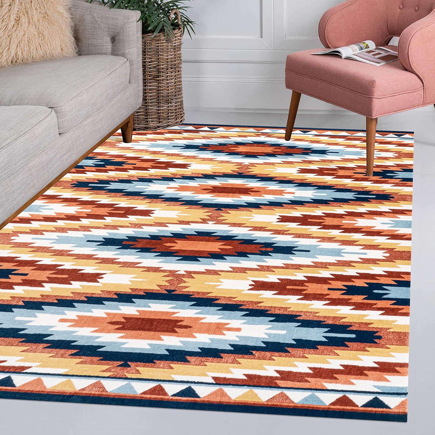 image:imageJONATHAN Y Diamond Kilim YellowRedBlue Indoor Area Rug 3X5 ft Konya Geometric for Living Room Bedroom Kitchen Office EasyCleaning High Traffic PetFriendly NonShedding SWC101A379 x 10 Rectangular