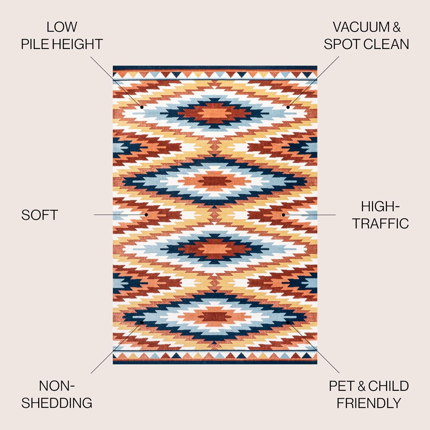 image:imageJONATHAN Y Diamond Kilim YellowRedBlue Indoor Area Rug 3X5 ft Konya Geometric for Living Room Bedroom Kitchen Office EasyCleaning High Traffic PetFriendly NonShedding SWC101A379 x 10 Rectangular