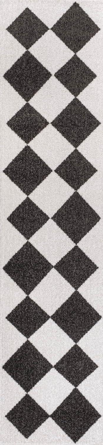 image:imageJONATHAN Y Draper Geometric Diamond Pattern WhiteCharcoal Indoor Area Rug 3x5 Classic Vintage EasyCleaning for Living Room Bedroom Kitchen Pet Friendly NonShedding ATH100A3WhiteCharcoal