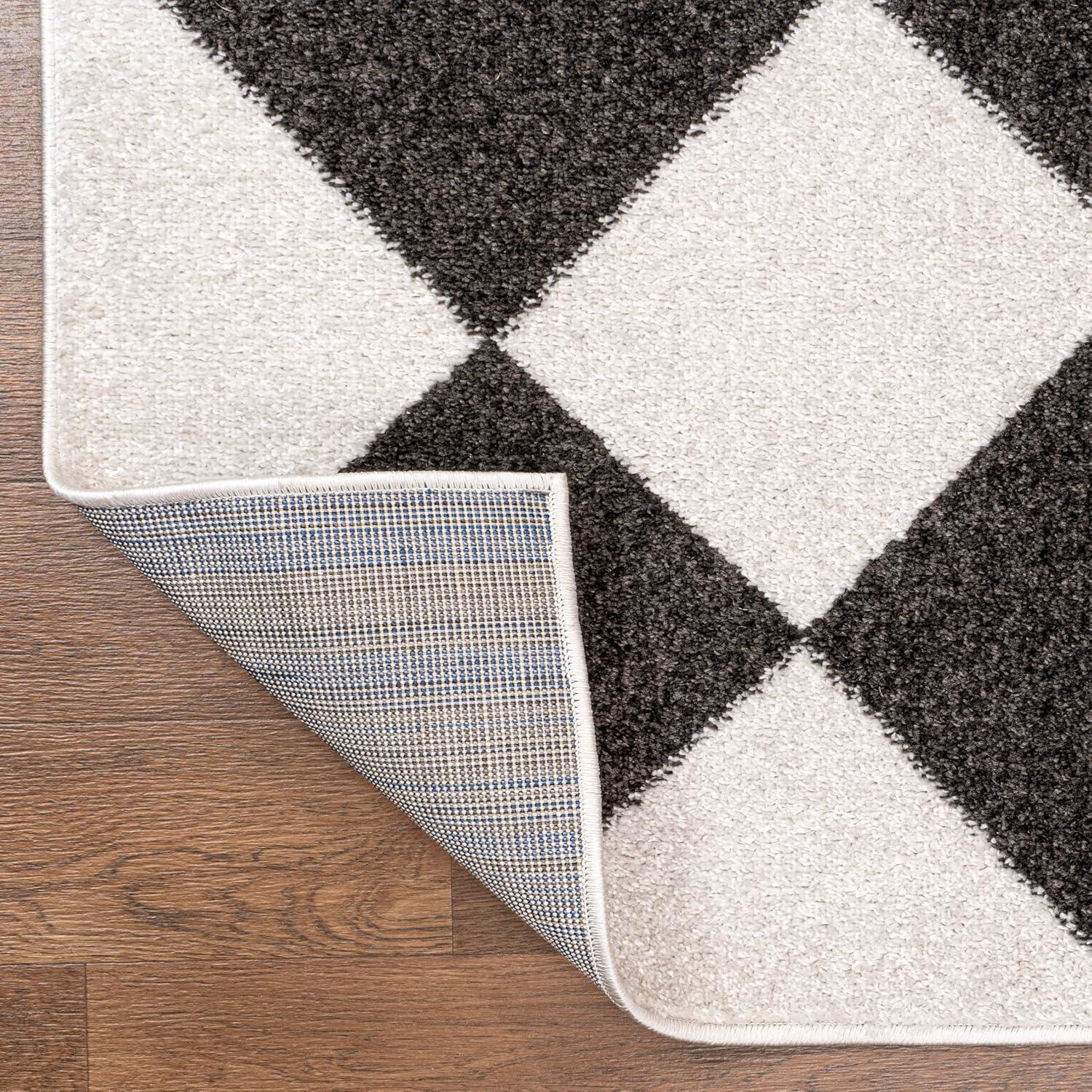 image:imageJONATHAN Y Draper Geometric Diamond Pattern WhiteCharcoal Indoor Area Rug 3x5 Classic Vintage EasyCleaning for Living Room Bedroom Kitchen Pet Friendly NonShedding ATH100A3WhiteCharcoal