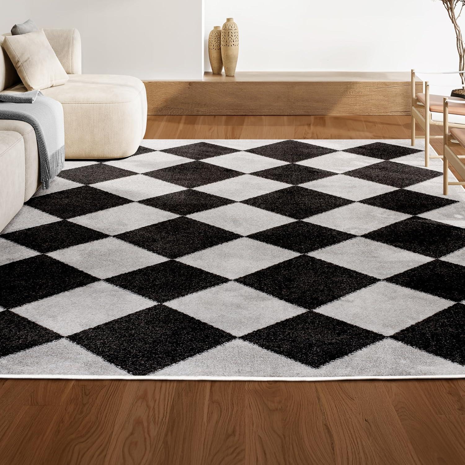 image:imageJONATHAN Y Draper Geometric Diamond Pattern WhiteCharcoal Indoor Area Rug 3x5 Classic Vintage EasyCleaning for Living Room Bedroom Kitchen Pet Friendly NonShedding ATH100A3WhiteCharcoal