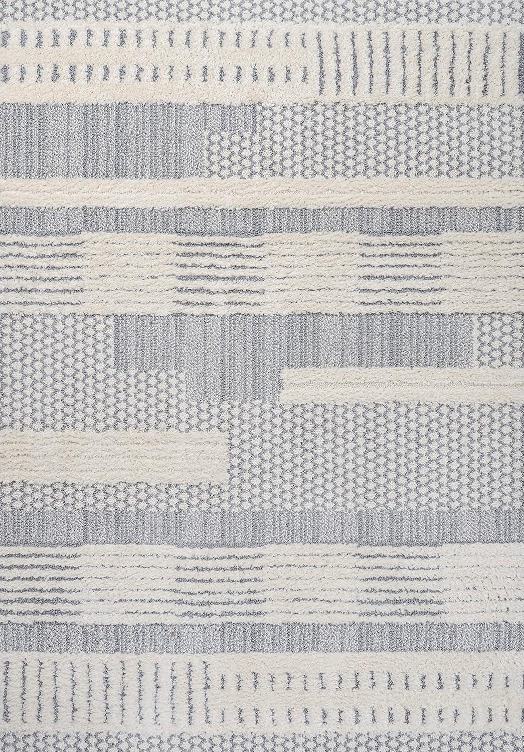 image:imageJONATHAN Y Geometric HighLow CreamGray Indoor Area Rug 3X5 ft Kerstin for Living Room Bedroom Kitchen Office EasyCleaning High Traffic PetFriendly NonShedding SNT100A33 x 5 Rectangular