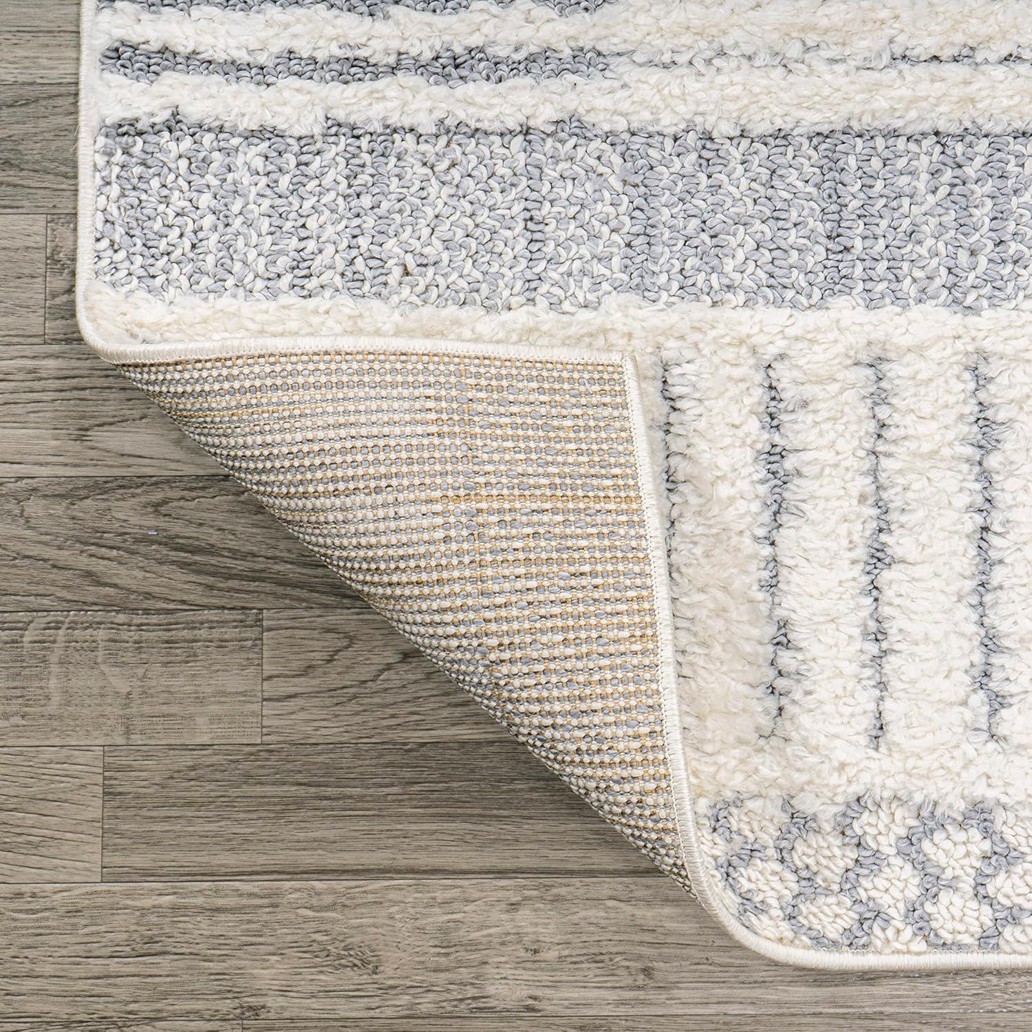image:imageJONATHAN Y Geometric HighLow CreamGray Indoor Area Rug 3X5 ft Kerstin for Living Room Bedroom Kitchen Office EasyCleaning High Traffic PetFriendly NonShedding SNT100A33 x 5 Rectangular