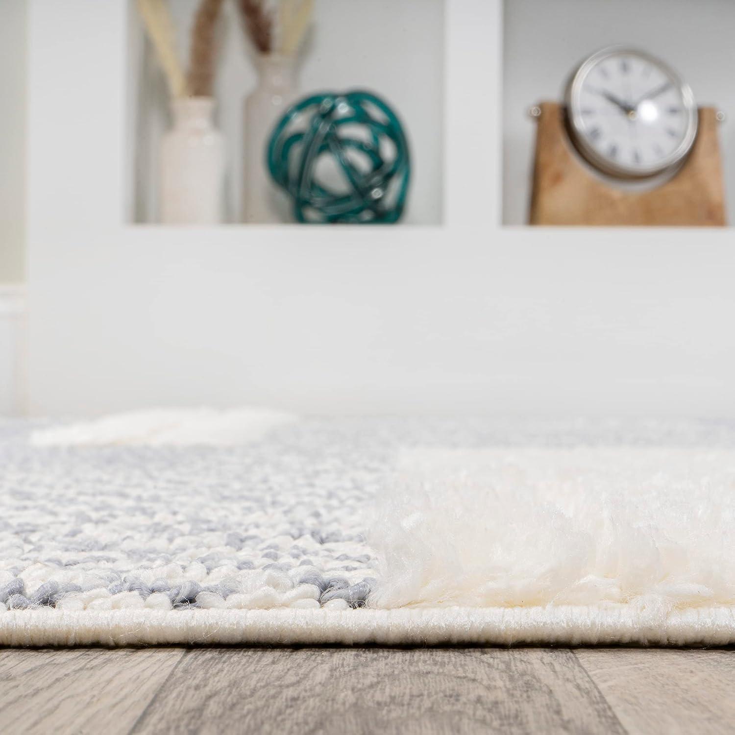 image:imageJONATHAN Y Geometric HighLow CreamGray Indoor Area Rug 3X5 ft Kerstin for Living Room Bedroom Kitchen Office EasyCleaning High Traffic PetFriendly NonShedding SNT100A322 x 8 Runner