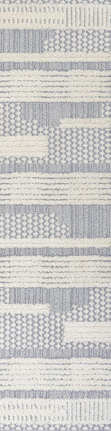 image:imageJONATHAN Y Geometric HighLow CreamGray Indoor Area Rug 3X5 ft Kerstin for Living Room Bedroom Kitchen Office EasyCleaning High Traffic PetFriendly NonShedding SNT100A322 x 8 Runner