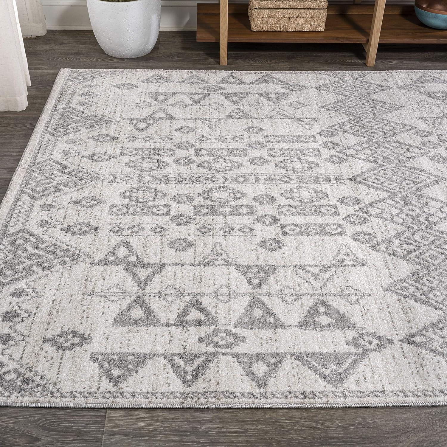image:imageJONATHAN Y Idris Tribal Diamond GrayBeige Indoor Area Rug 3x5 Geometric Bohemian Casual EasyCleaning for Living Room Bedroom Kitchen Pet Friendly NonShedding MOH304A353 x 75 Rectangular