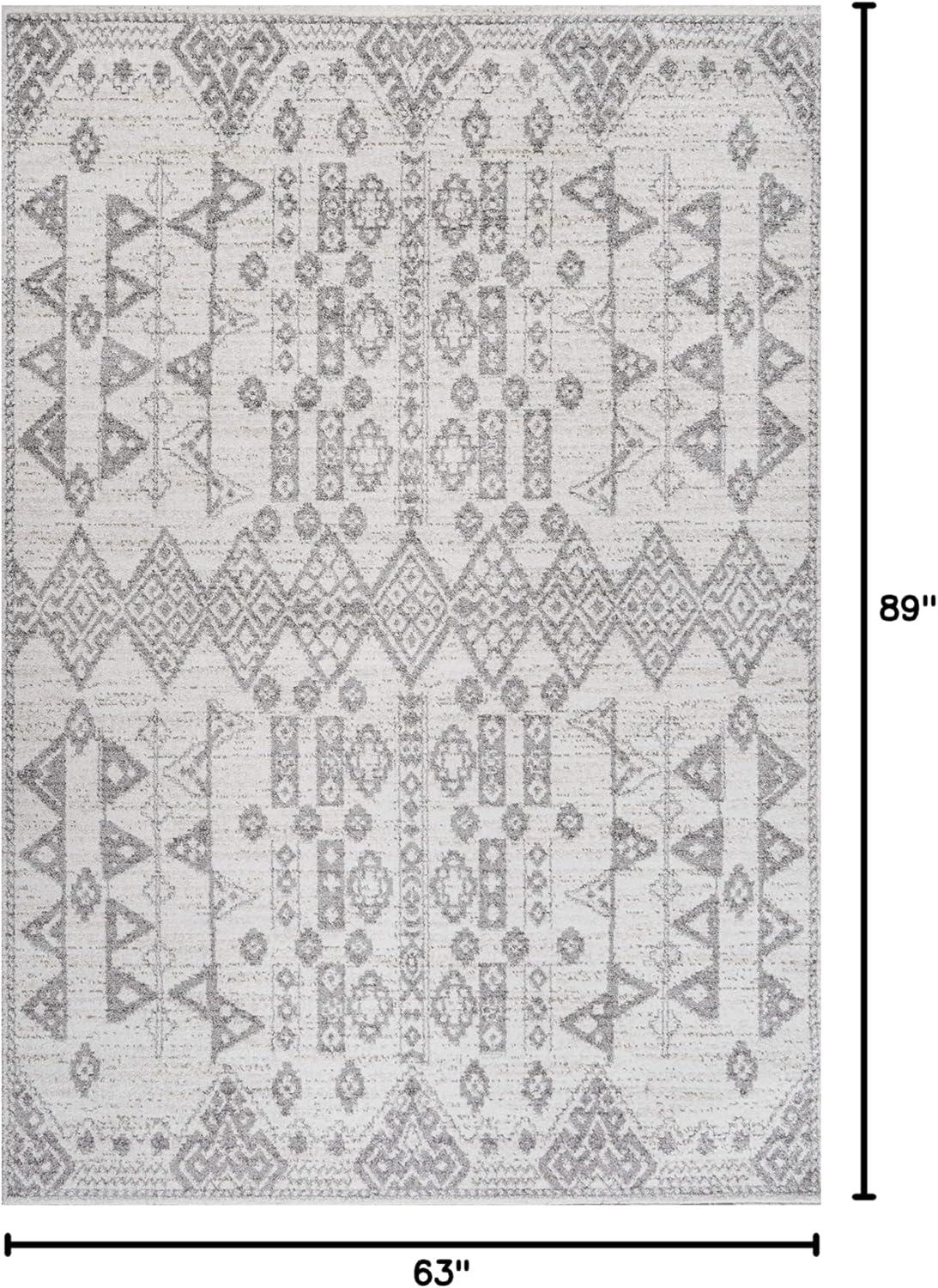 image:imageJONATHAN Y Idris Tribal Diamond GrayBeige Indoor Area Rug 3x5 Geometric Bohemian Casual EasyCleaning for Living Room Bedroom Kitchen Pet Friendly NonShedding MOH304A353 x 75 Rectangular