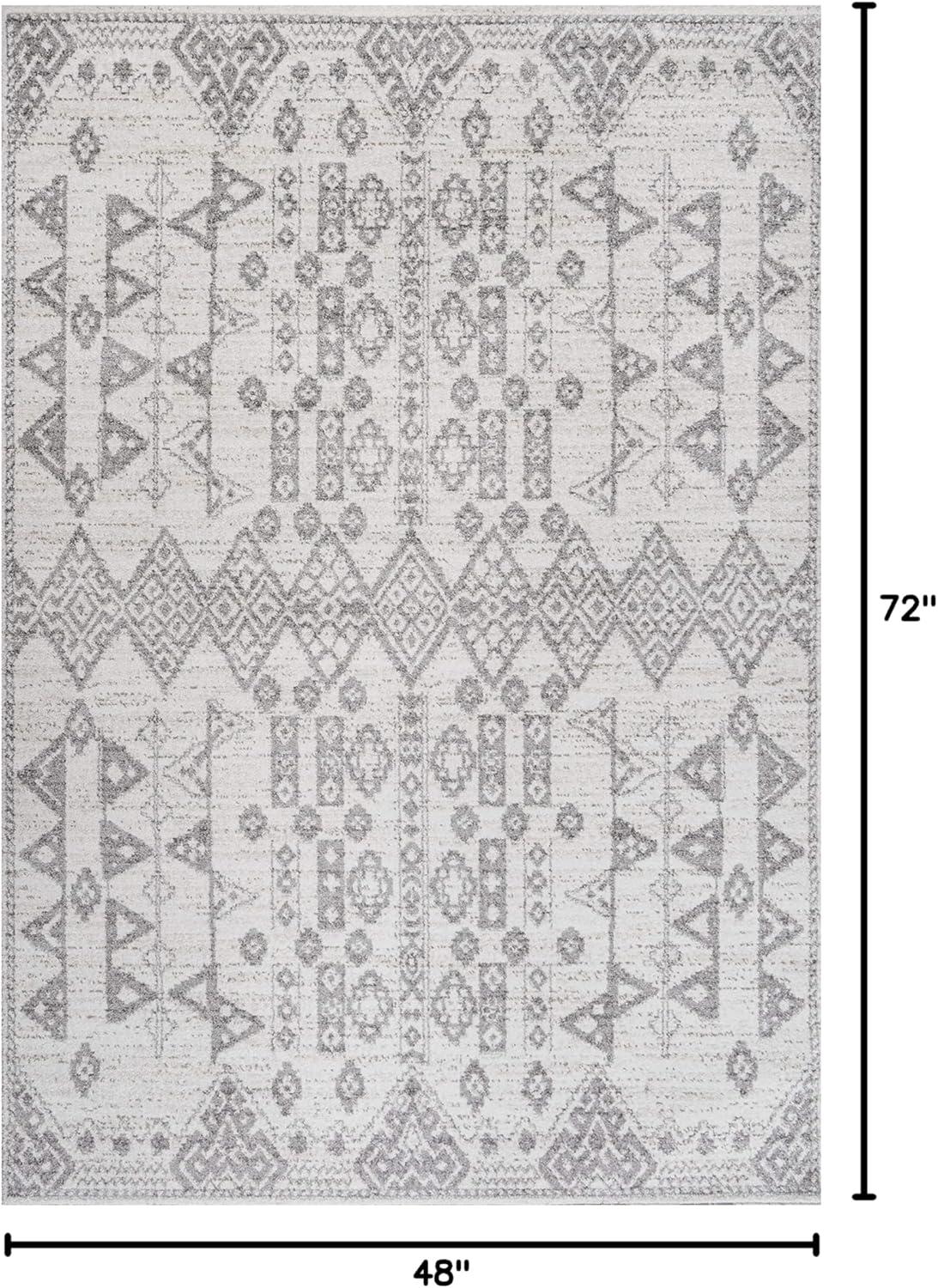 image:imageJONATHAN Y Idris Tribal Diamond GrayBeige Indoor Area Rug 3x5 Geometric Bohemian Casual EasyCleaning for Living Room Bedroom Kitchen Pet Friendly NonShedding MOH304A34 x 6 Rectangular