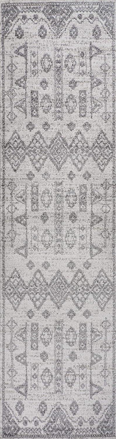image:imageJONATHAN Y Idris Tribal Diamond GrayBeige Indoor Area Rug 3x5 Geometric Bohemian Casual EasyCleaning for Living Room Bedroom Kitchen Pet Friendly NonShedding MOH304A322 x 8 Runner