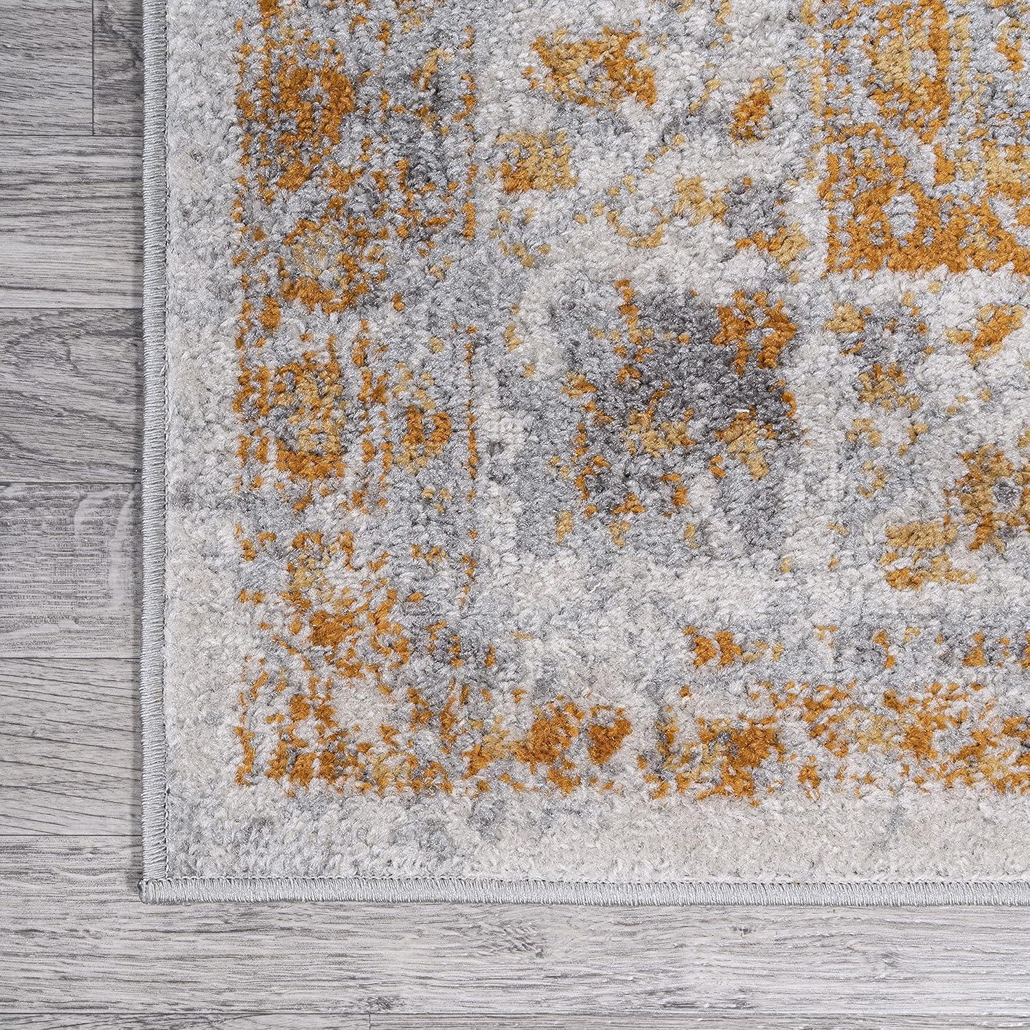 image:imageJONATHAN Y Indhira Ornate Medallion BlueGray Indoor Area Rug 3x5 Bohemian Vintage EasyCleaning for Living Room Bedroom Kitchen Pet Friendly NonShedding MDP212A3WhiteOrange