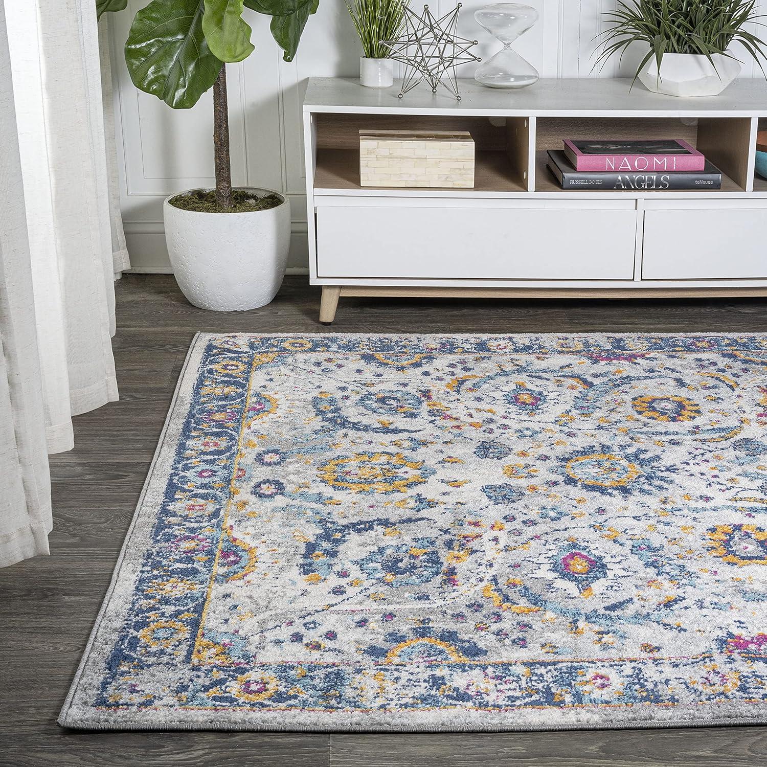 image:imageJONATHAN Y Izil Modern Light GrayBlue Indoor Area Rug 3x5 Bohemian Vintage EasyCleaning for Living Room Bedroom Kitchen Pet Friendly NonShedding MDP210A378 x 10 Rectangular