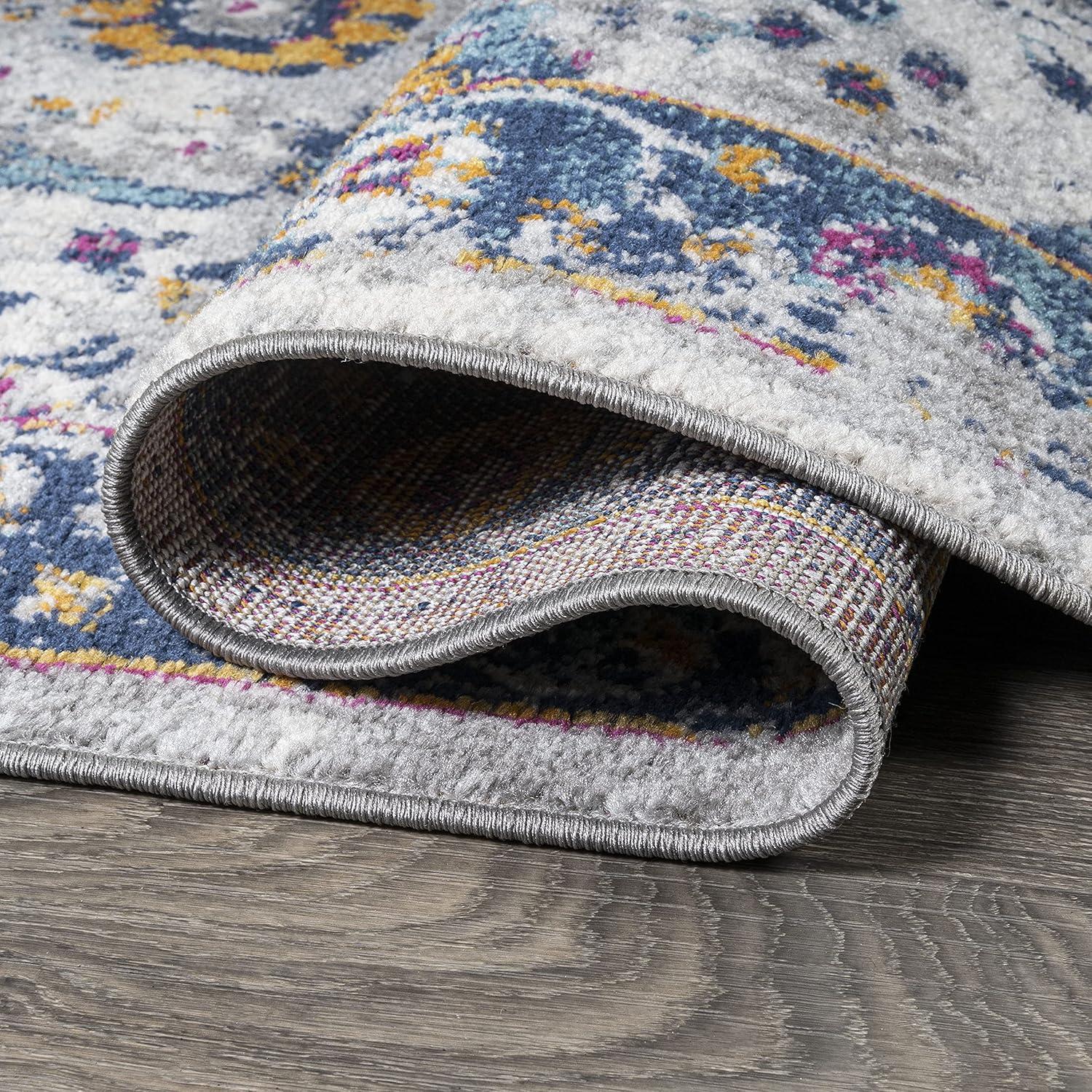 image:imageJONATHAN Y Izil Modern Light GrayBlue Indoor Area Rug 3x5 Bohemian Vintage EasyCleaning for Living Room Bedroom Kitchen Pet Friendly NonShedding MDP210A353 x 77 Rectangular